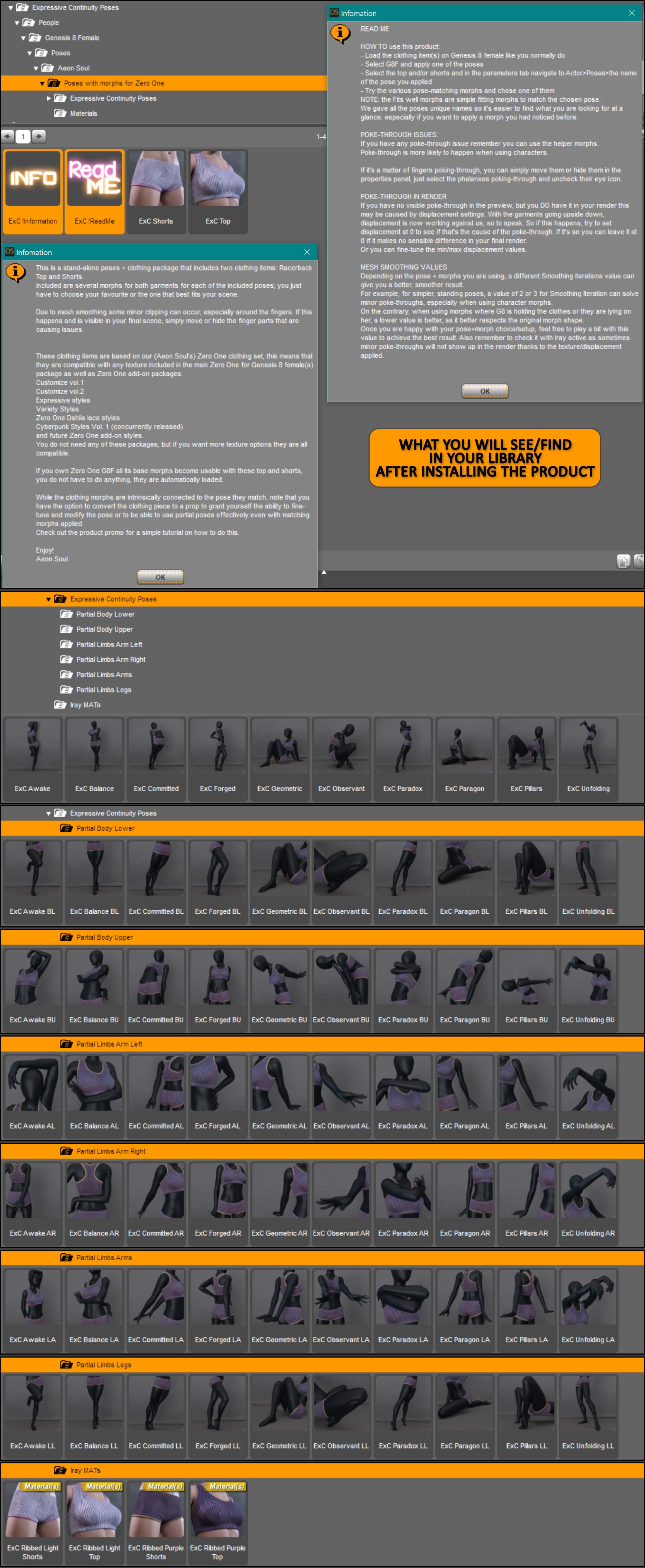 Expressive Continuity Poses and Zero One Clothes for Genesis 8 and 8.1 ...