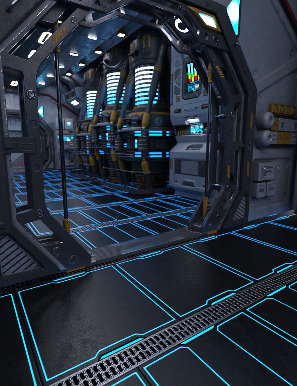 Sci-Fi Flooring Iray Shaders by: ForbiddenWhispers, 3D Models by Daz 3D