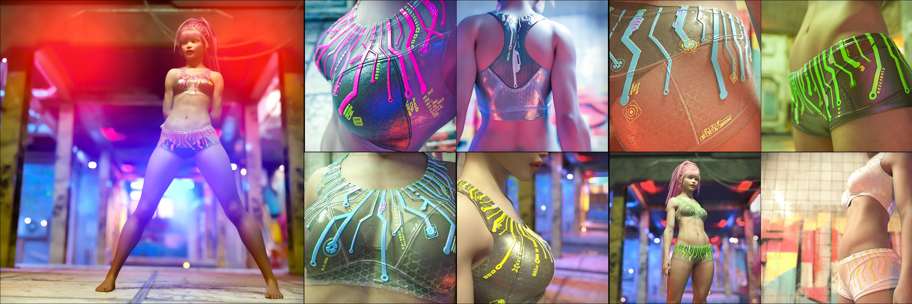 Cyberpunk Styles for Zero One Clothing Sets Cyberpunk Styles for Zero One Clothing Sets by: Aeon Soul, 3D Models by Daz 3D