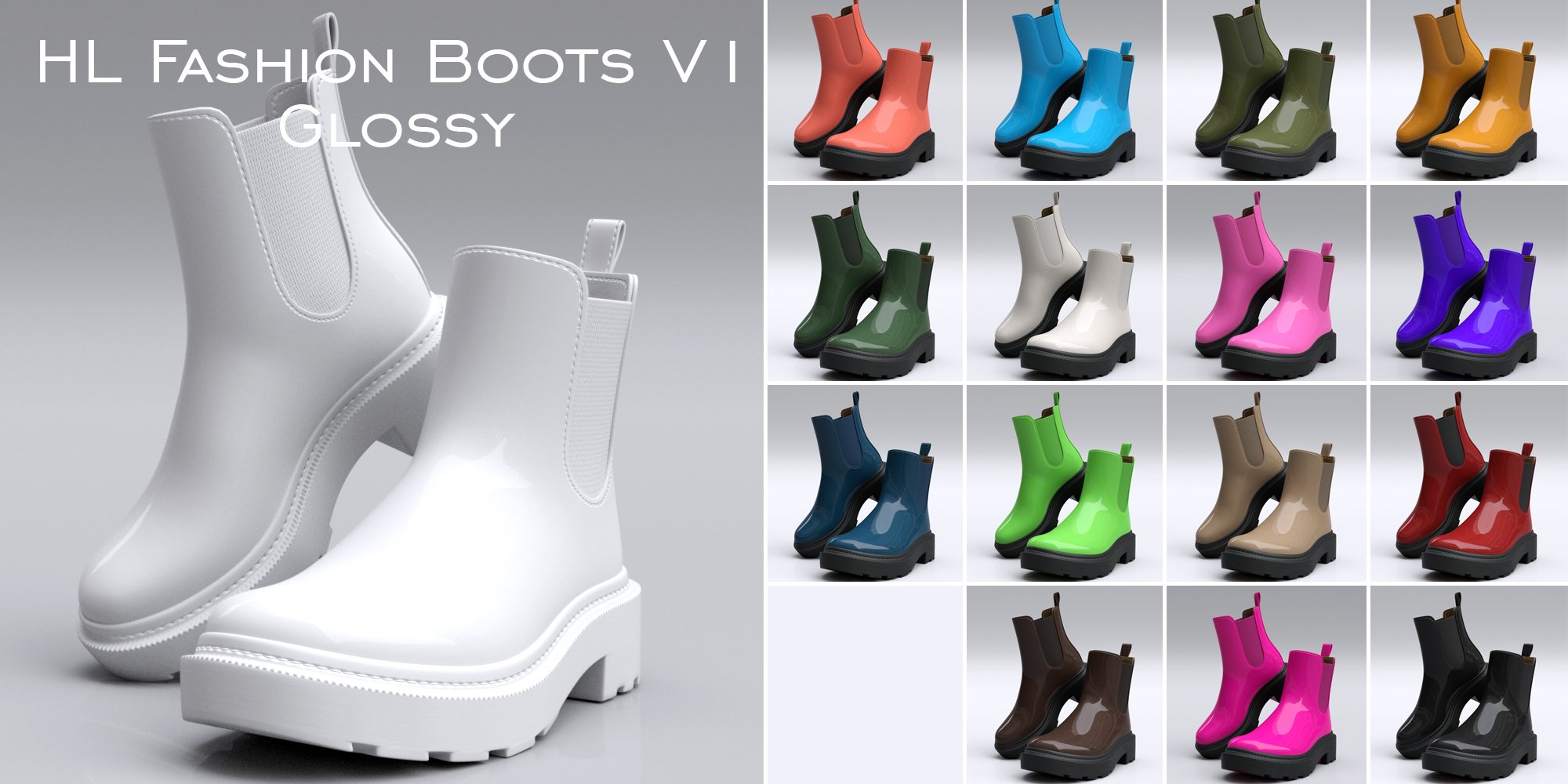 HL Fashion Boots for Genesis 8 and 8.1 Female | Daz 3D