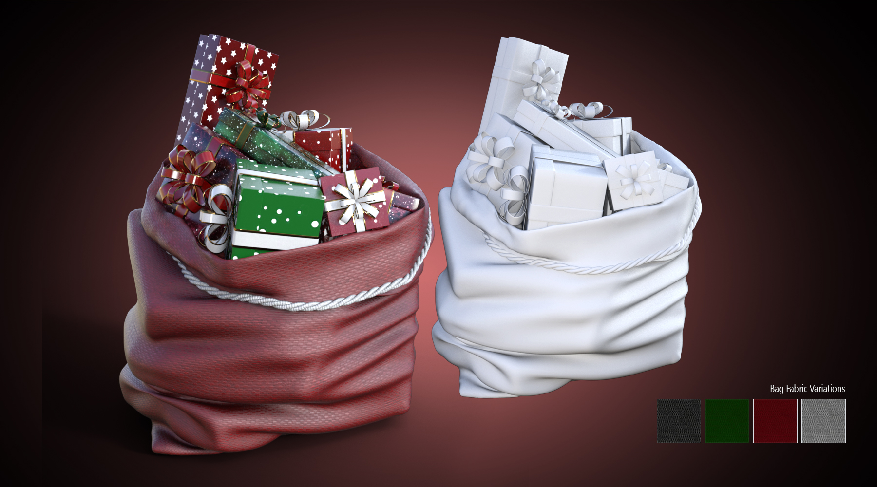 Santa's Bag With Gifts by: B.E.T.T.Y, 3D Models by Daz 3D