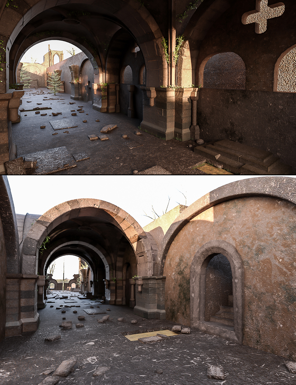 Ruined Corridor by: clacydarch, 3D Models by Daz 3D