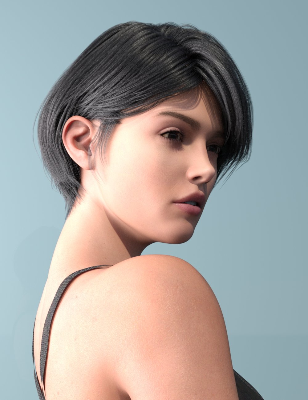 JL Hair Multilayered Short Hair for Genesis 9 and Victoria 9 by: Jerry Jang, 3D Models by Daz 3D