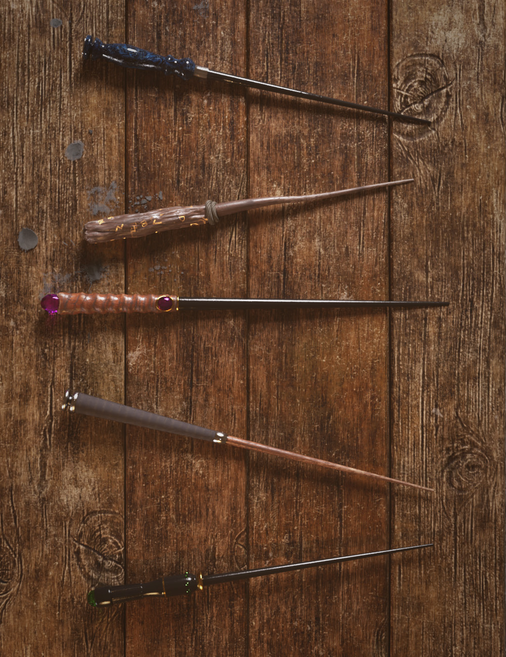 Wizardly Wands for Genesis 9 by: KindredArts, 3D Models by Daz 3D