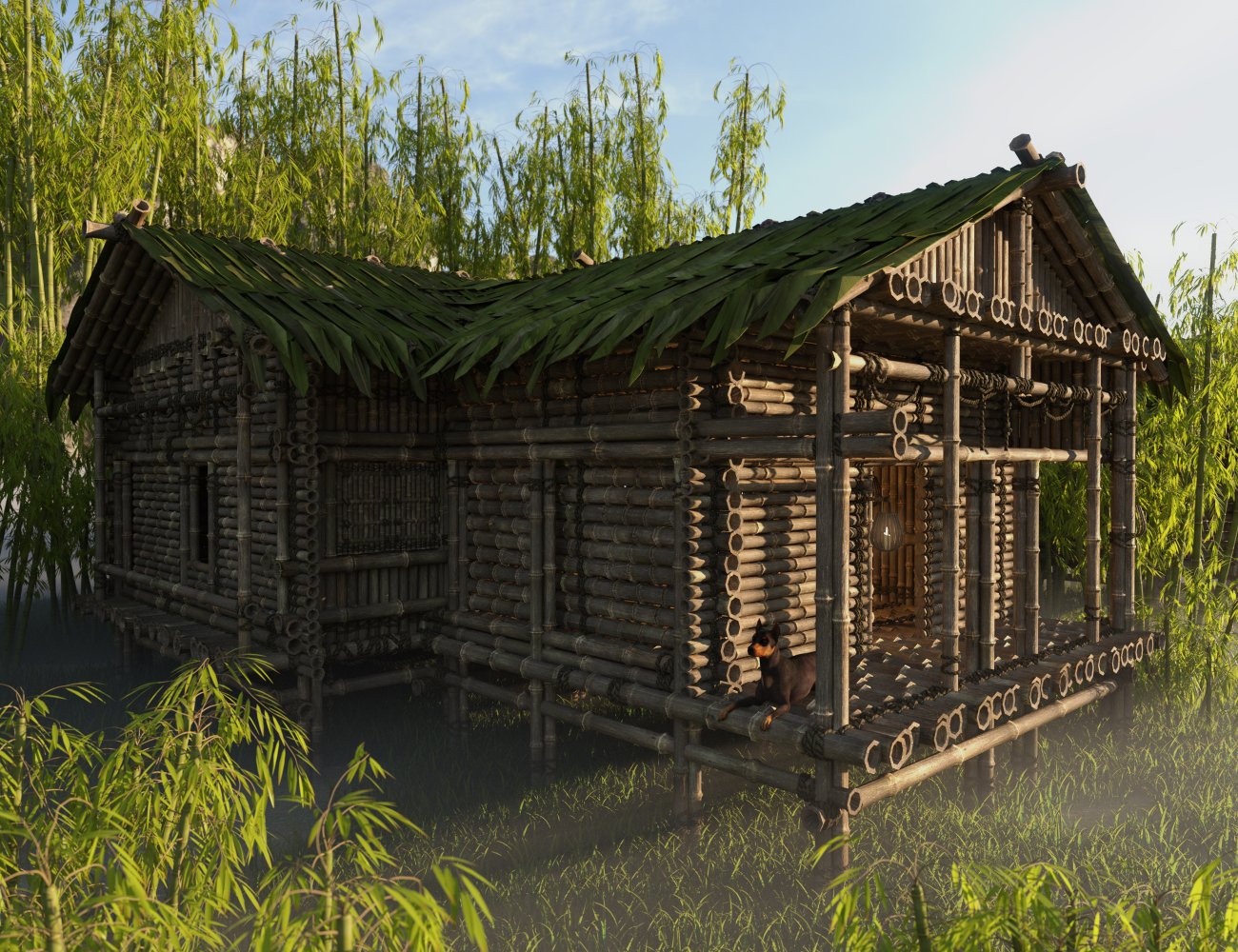 Bamboo Houses 1 Bamboo Houses 1 by: Merlin StudiosEnterables, 3D Models by Daz 3D