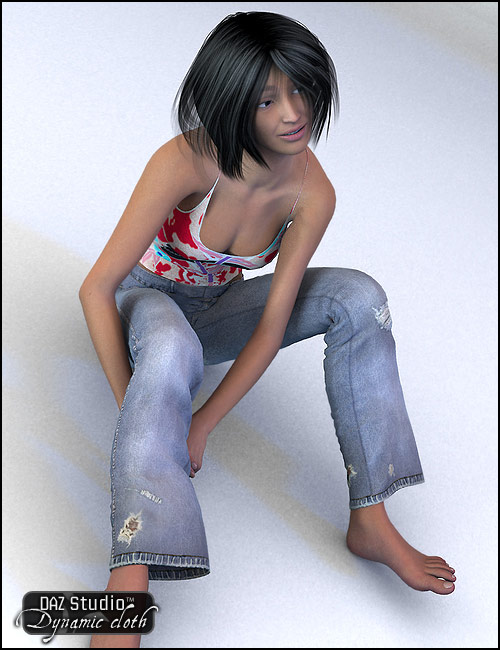 Womens Jeans and Top by: OptiTex, 3D Models by Daz 3D