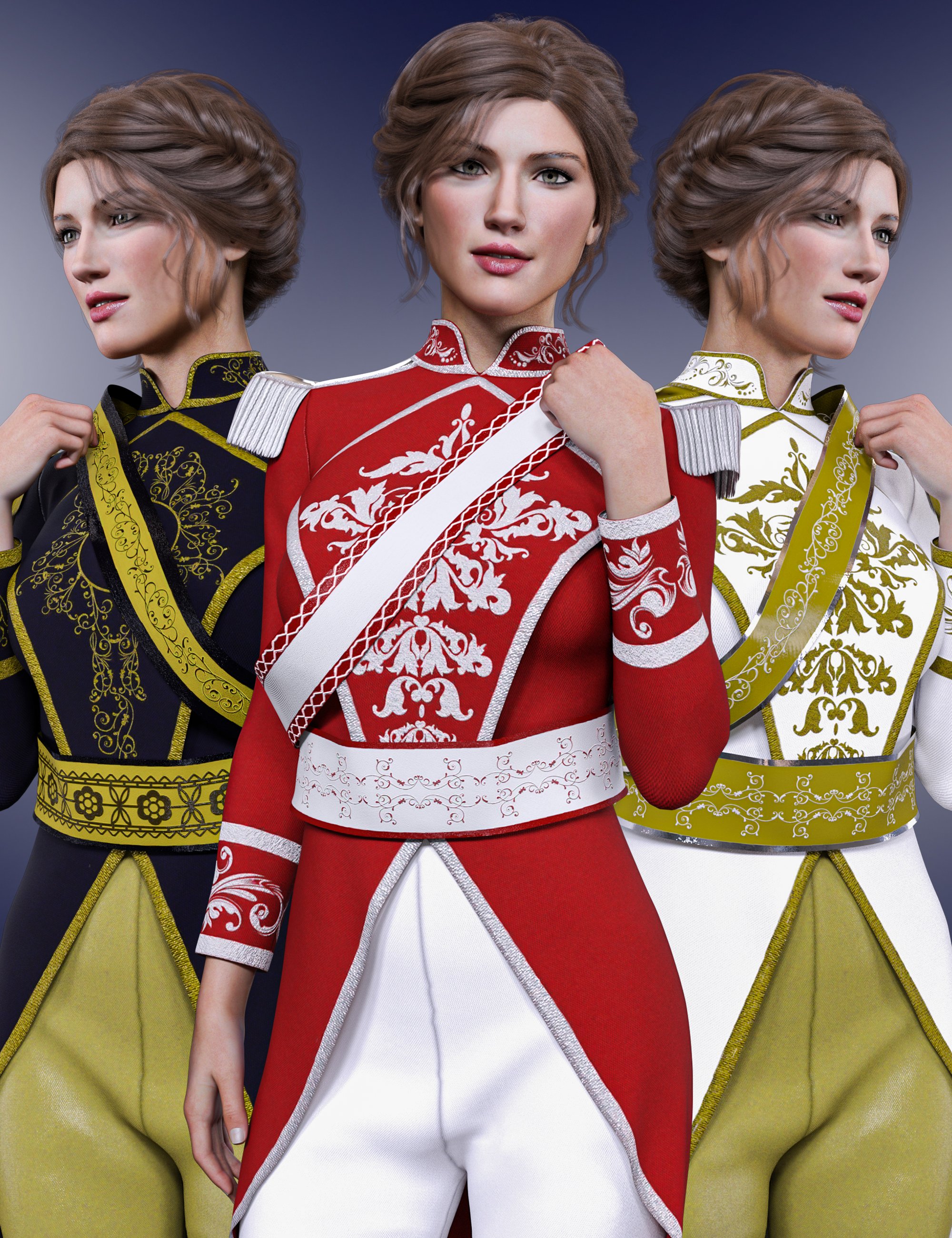 dForce Royal Princess Outfit Textures by: Aesthetic House, 3D Models by Daz 3D