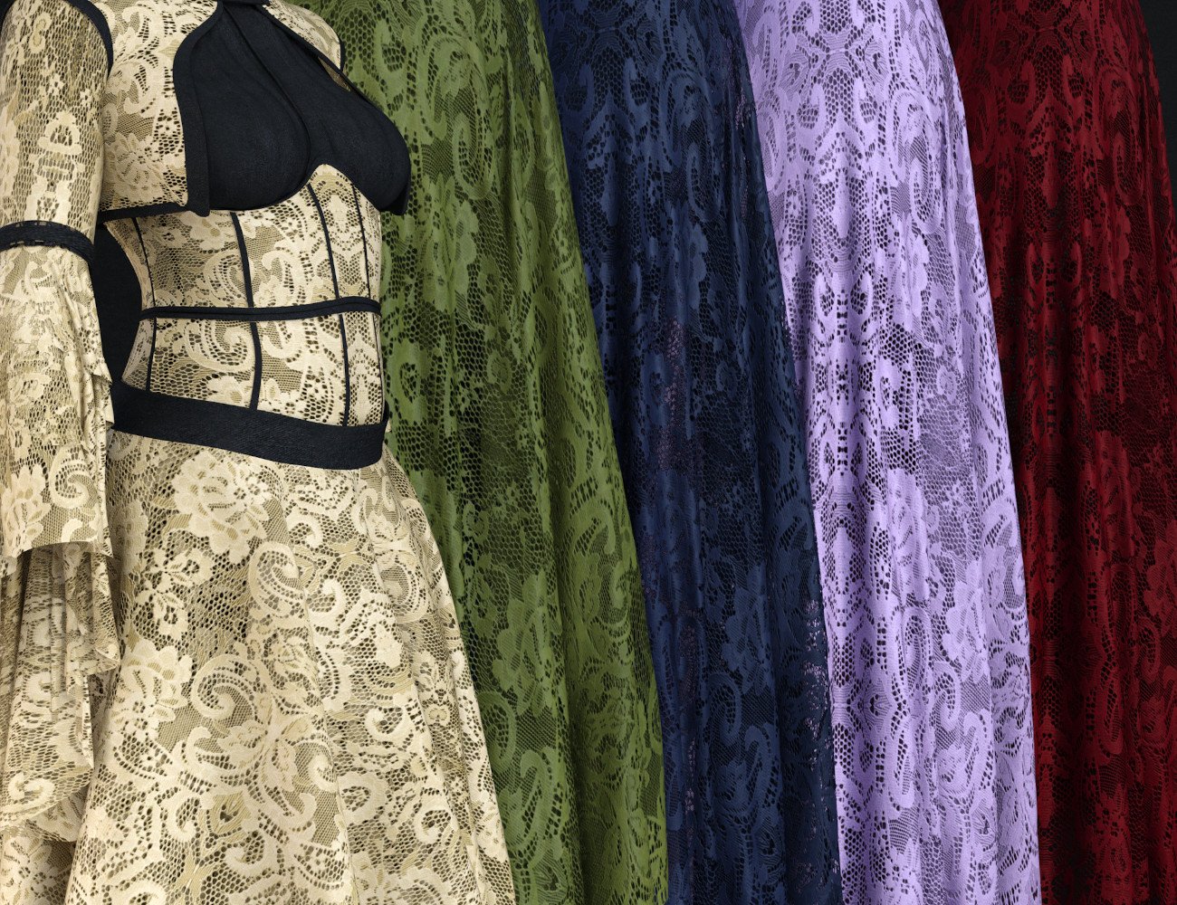 FSL Dark Dreaming Clothing Shaders Iray Megapack | Daz 3D