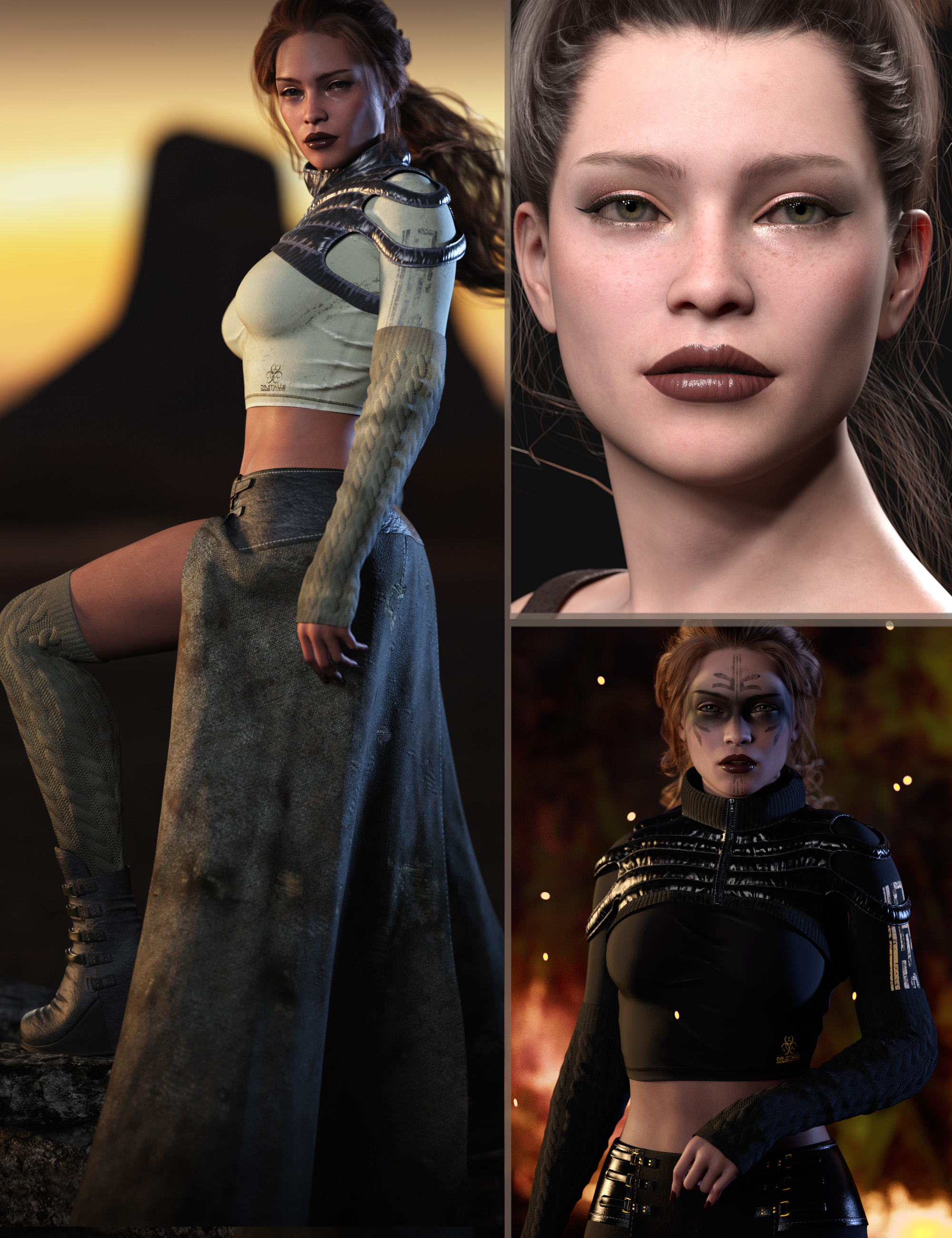 dForce CB Destinus Character and Clothing Bundle for Genesis 9 by: CynderBlue, 3D Models by Daz 3D