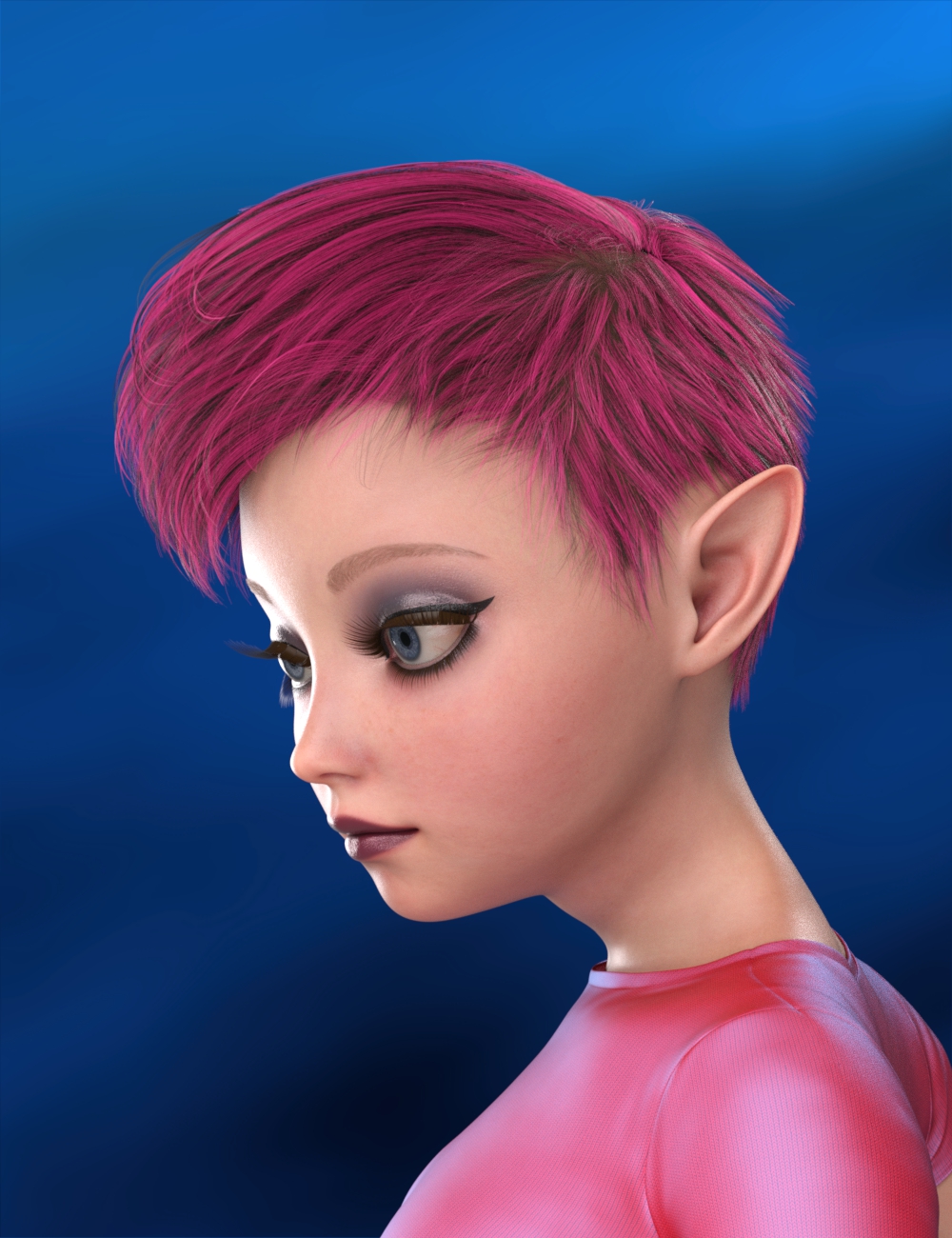 dForce Newton Hair for Genesis 9 by: RedzStudio, 3D Models by Daz 3D