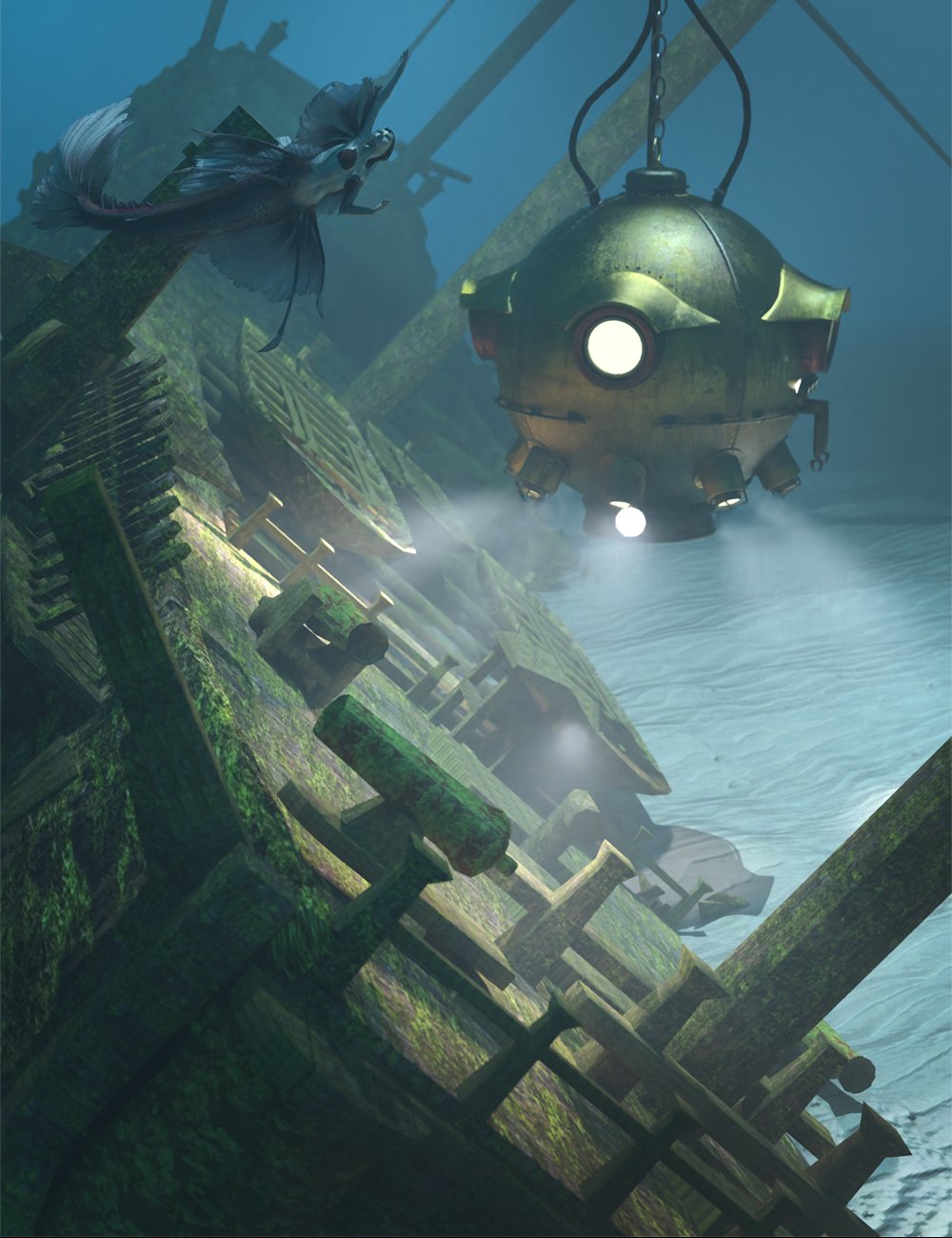 Underwater Relics Shaders Iray by: Marshian, 3D Models by Daz 3D