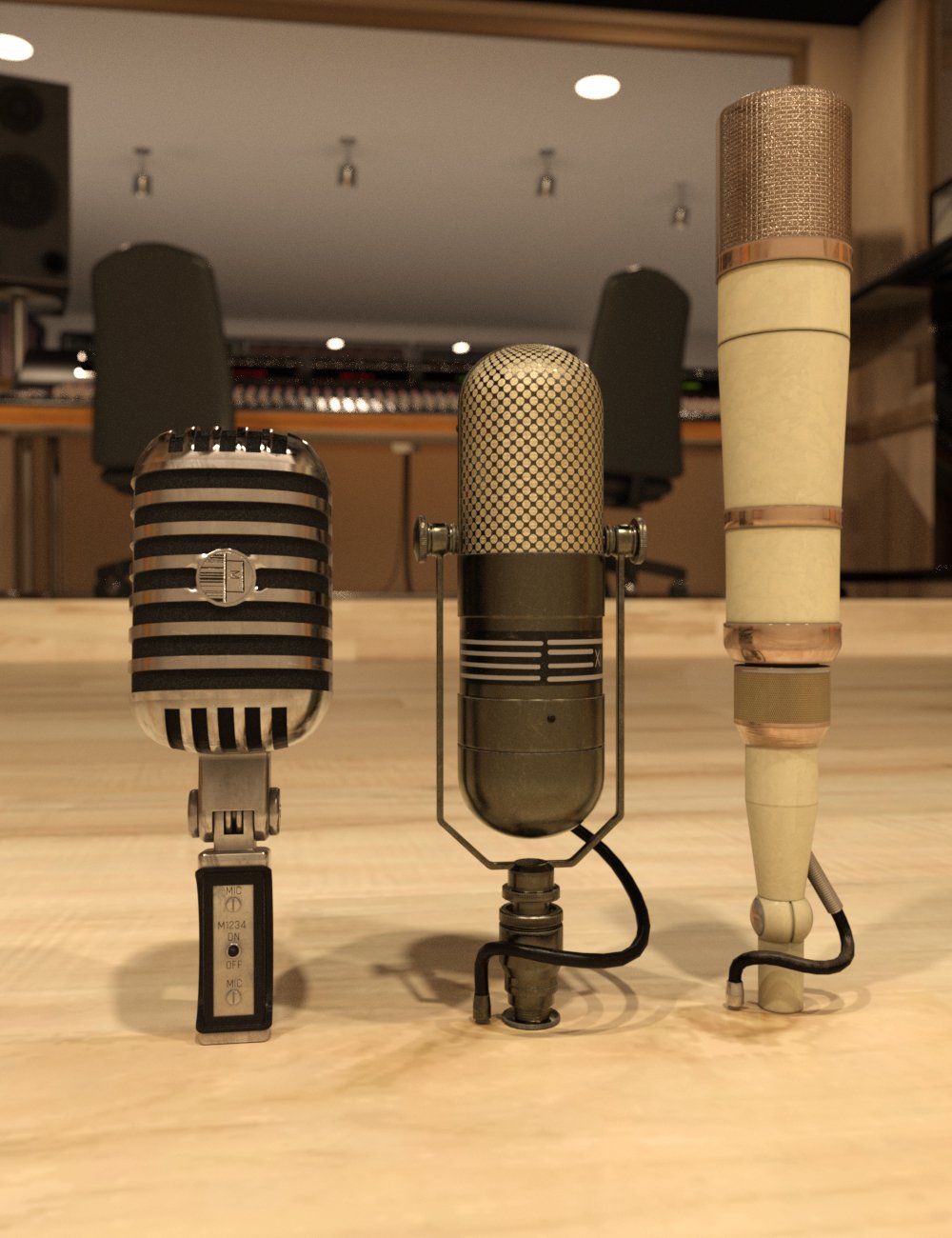 XI Microphones - Vintage by: Xivon, 3D Models by Daz 3D