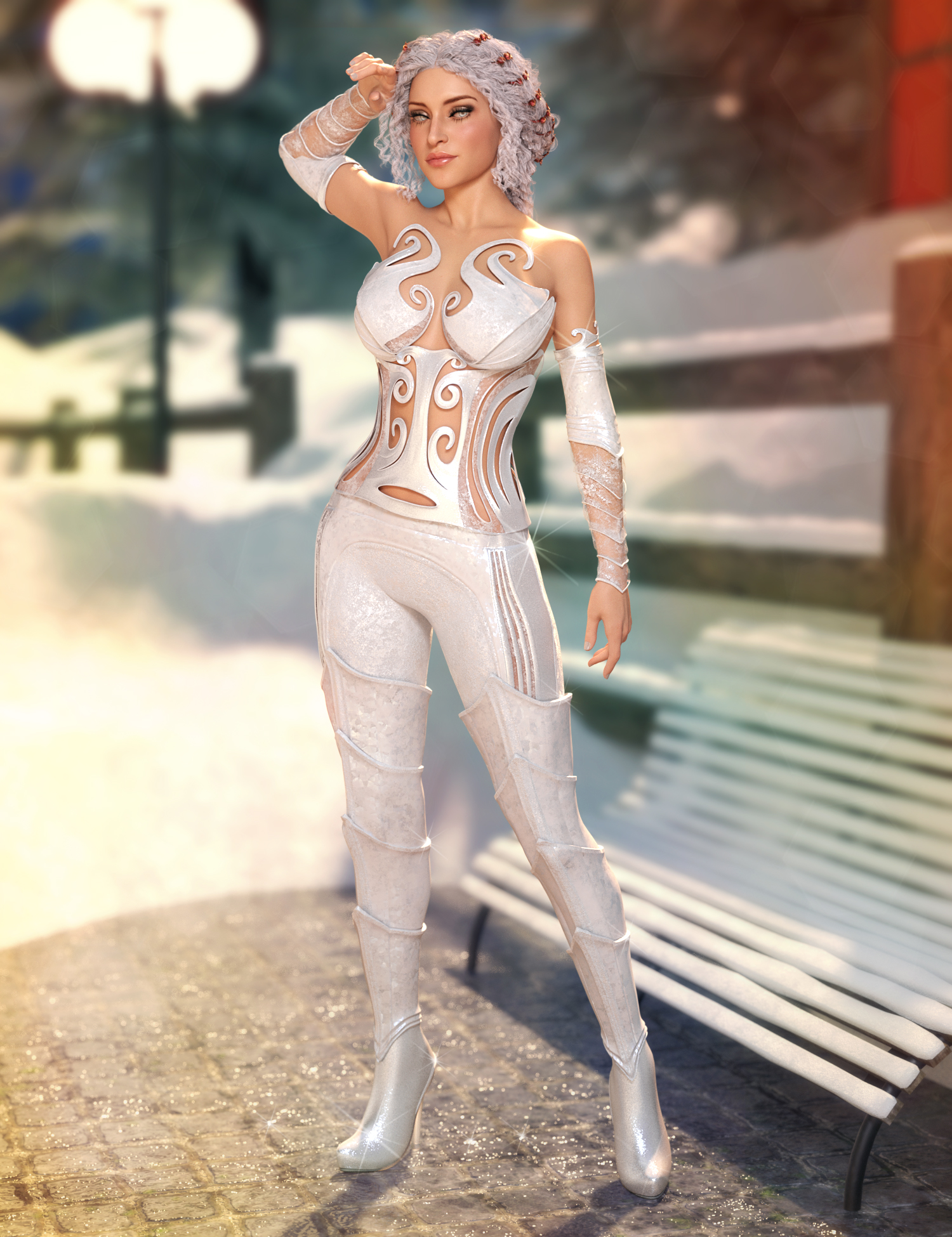 Frost Maiden Outfit for Genesis 8 and 8.1 Females by: 4blueyesbucketload3d, 3D Models by Daz 3D