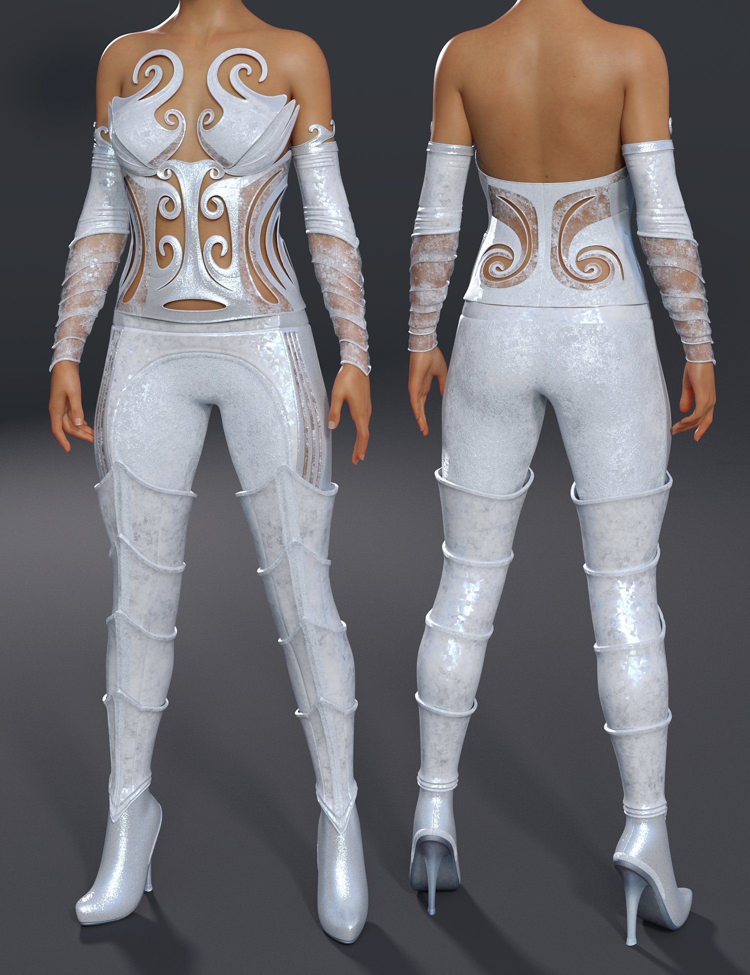 Frost Maiden Outfit For Genesis 8 And 81 Females | 3d Models For Daz