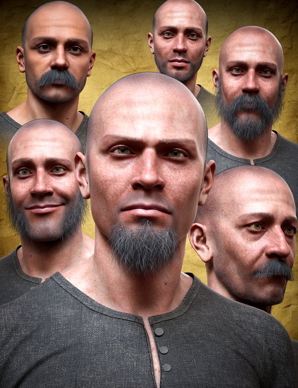 M3D Facial Hair Set for Genesis 9 by: Matari3D, 3D Models by Daz 3D