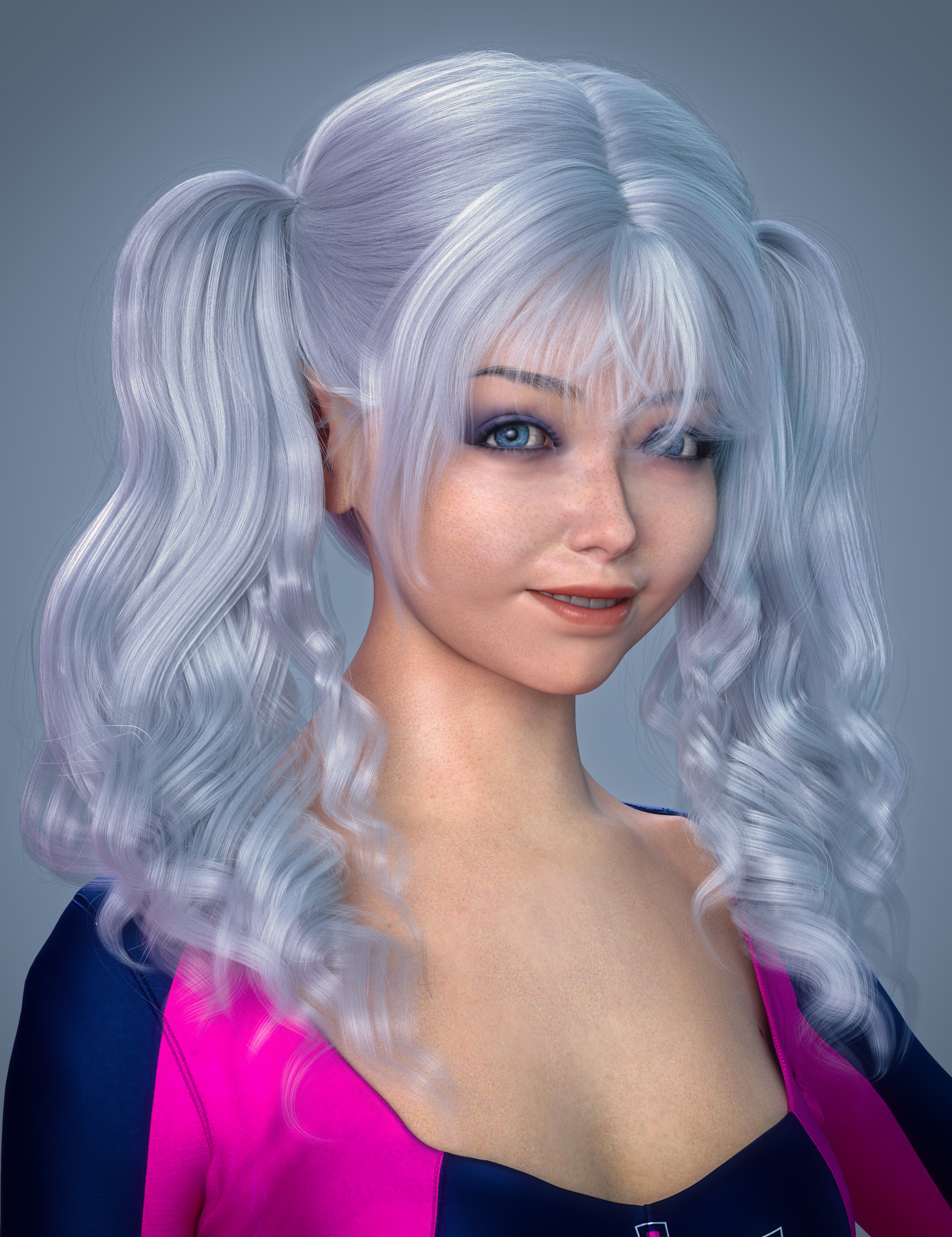 Qan Hair for Genesis 9 by: Ergou, 3D Models by Daz 3D