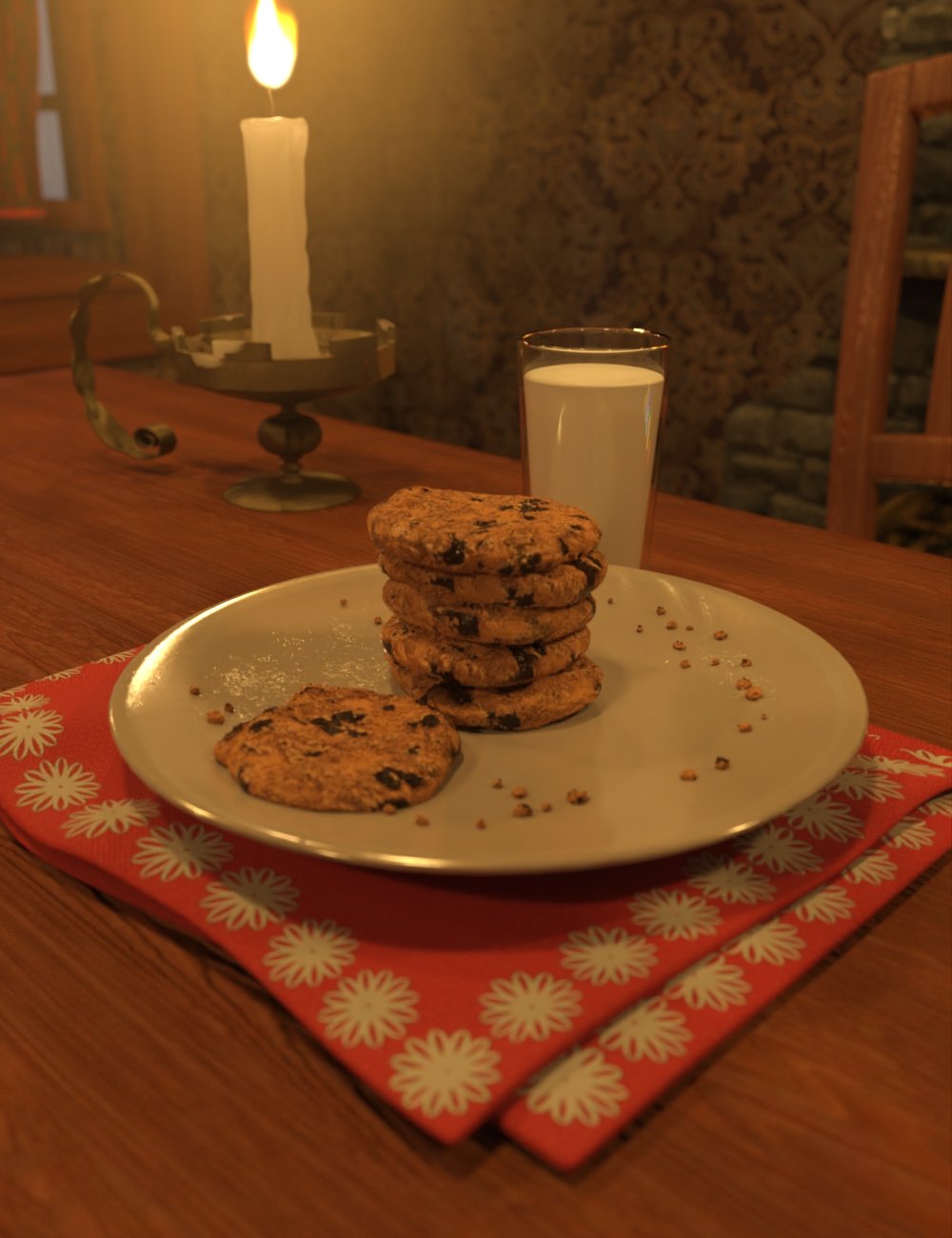 Cookie and Milk Treats by: Sixus1 Media, 3D Models by Daz 3D