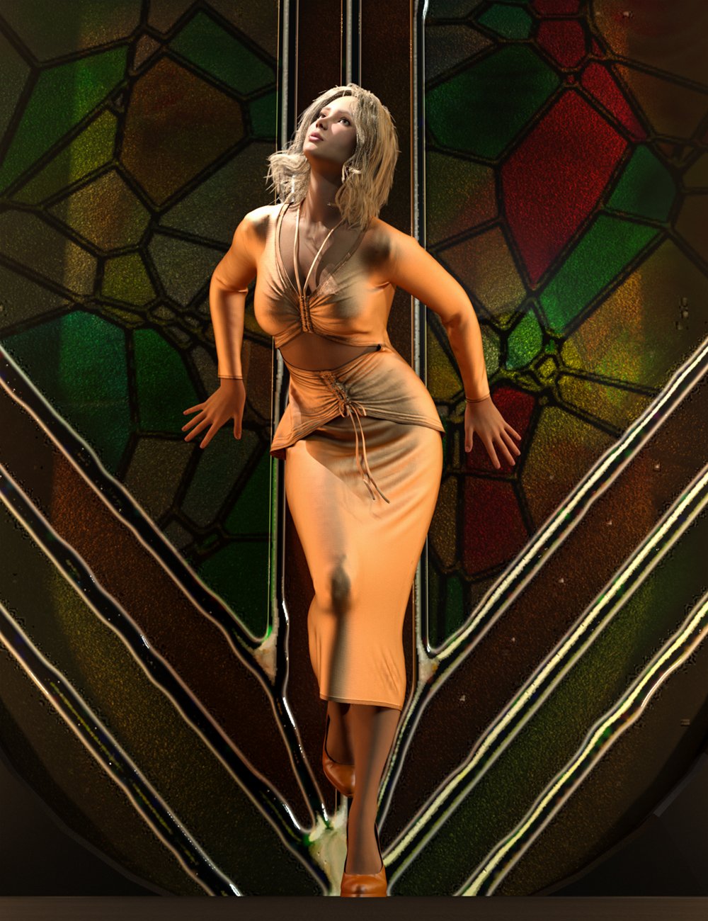 dForce MK Stretch Sheath Skirt for Genesis 9 by: wsmonkeyking, 3D Models by Daz 3D