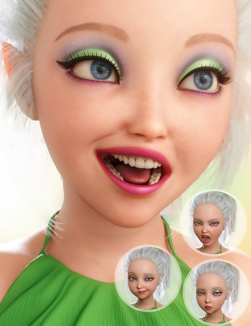 Pixie 9 Expressive by: Neikdian, 3D Models by Daz 3D