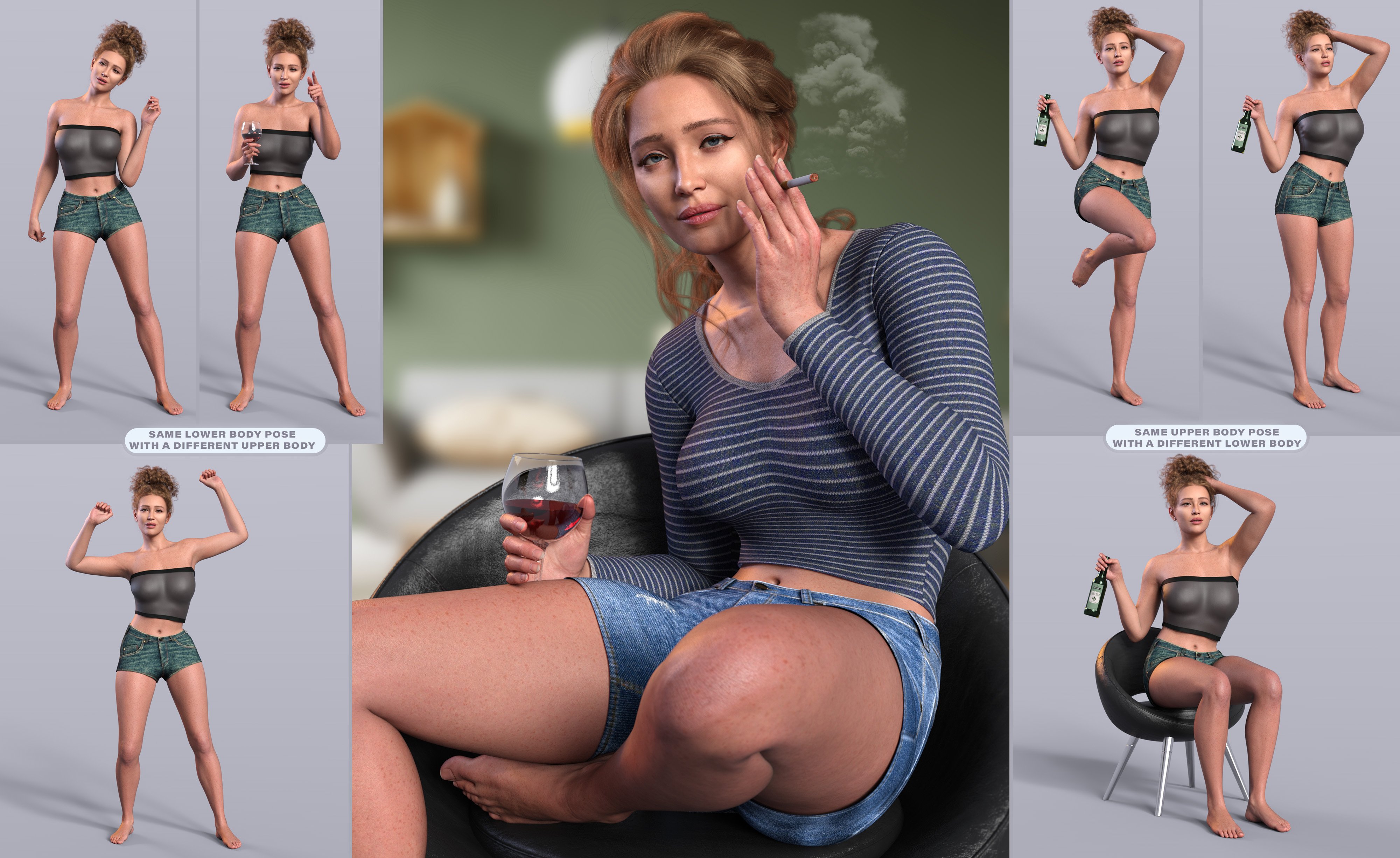 Z Tipsy and Hungover for Genesis 9 and 8 by: Zeddicuss, 3D Models by Daz 3D