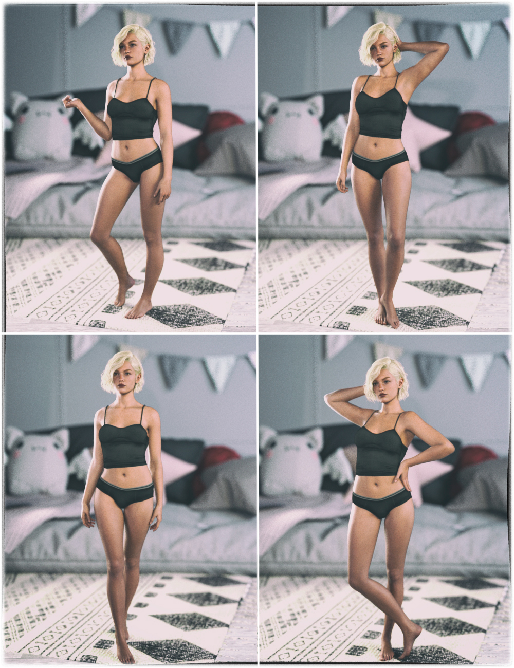 KuJ Feminine Standing Poses for Genesis 9 KuJ Feminine Standing Poses for Genesis 9 by: Kujira, 3D Models by Daz 3D