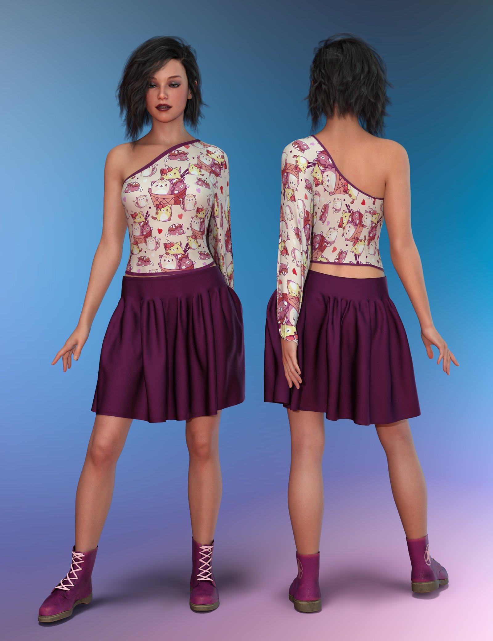 Poki For Dforce Penney Outfit For Genesis 9 Daz 3d