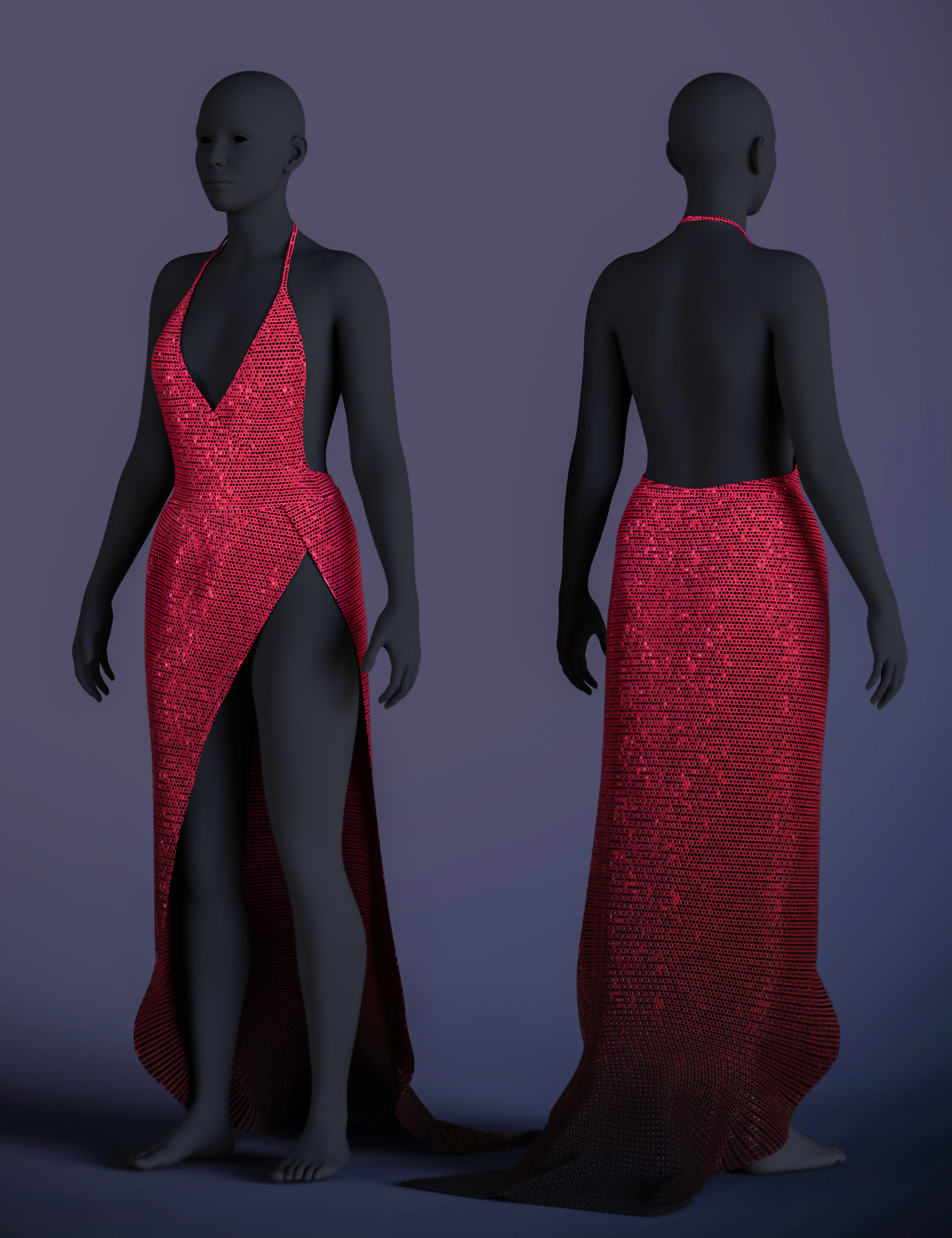 dForce Party Nighty's Outfit for Genesis 9 by: Beautyworks, 3D Models by Daz 3D