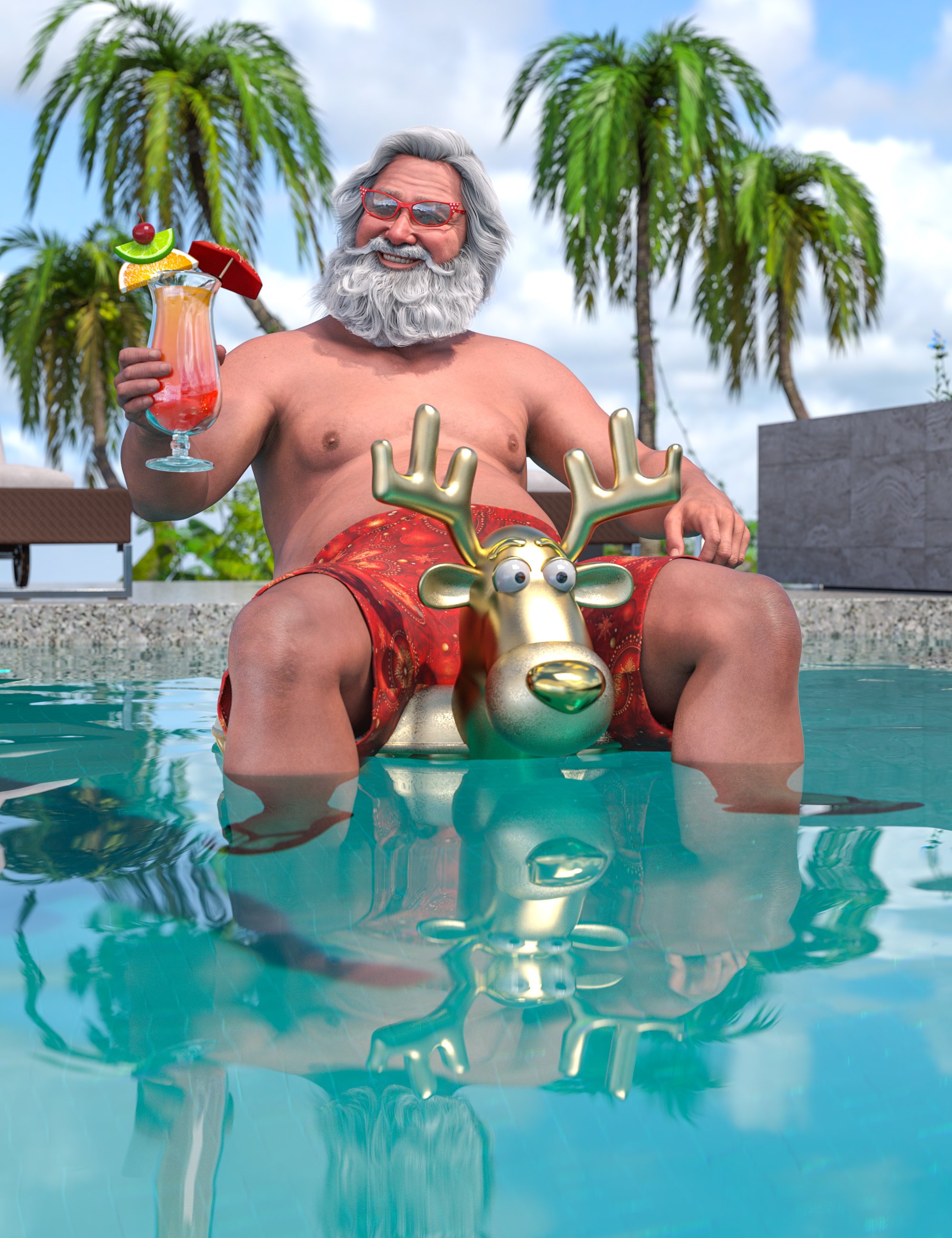 dForce Summer Santa for Genesis 9 by: Mada, 3D Models by Daz 3D