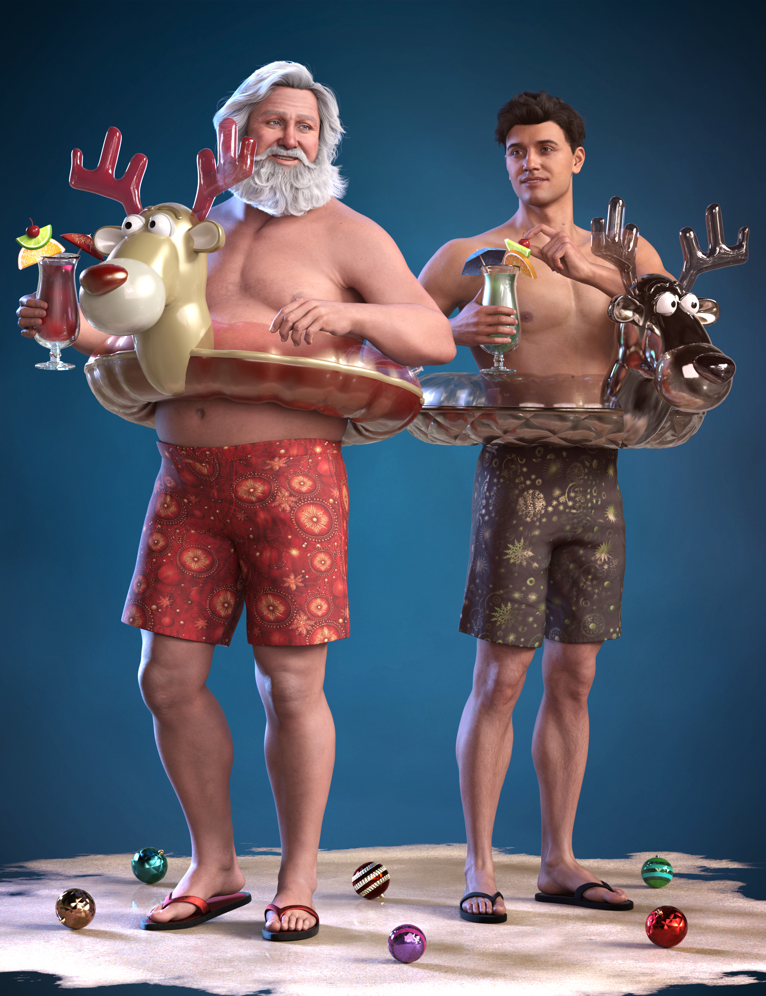 dForce Summer Santa Textures by: Mada, 3D Models by Daz 3D