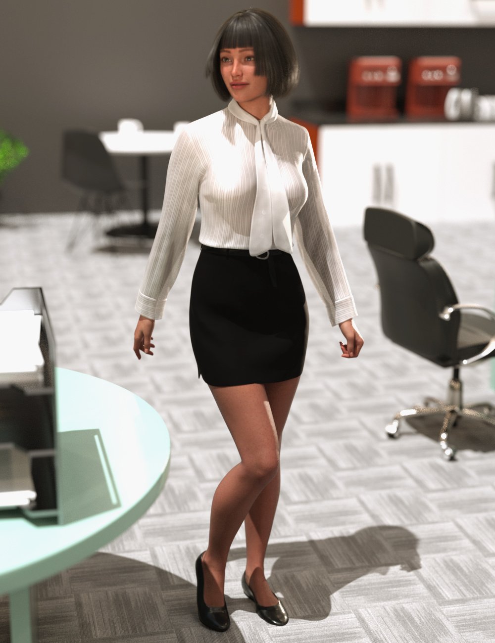 dForce Elegant Office Outfit for Genesis 9 by: tentman, 3D Models by Daz 3D