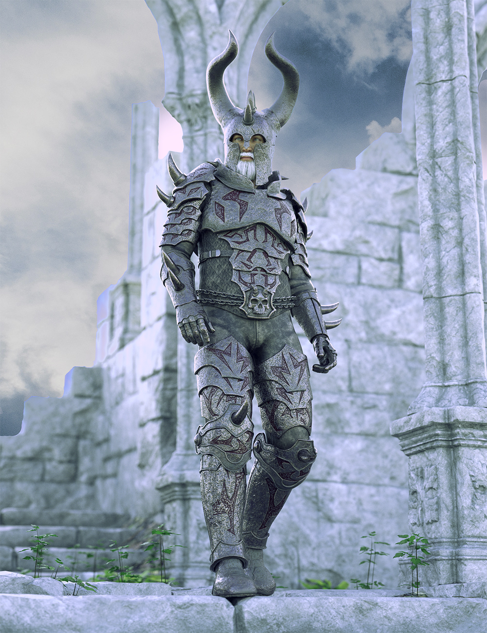 Elden Knight Armor for Genesis 8 and 8.1 Males by: Cichy3D, 3D Models by Daz 3D