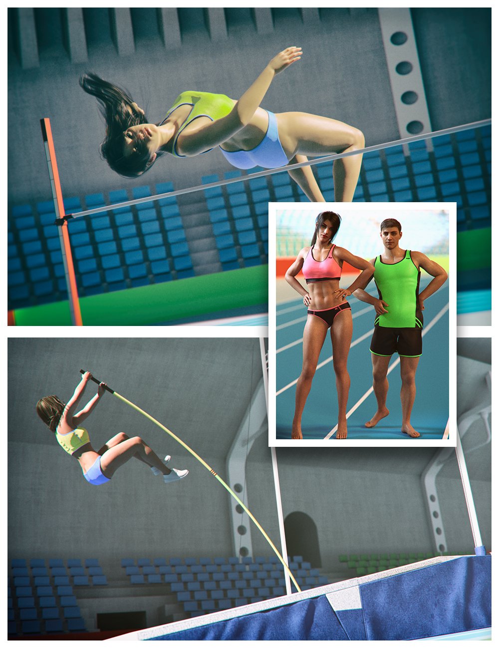 Athletic Props for Genesis 8 by: Mely3D, 3D Models by Daz 3D