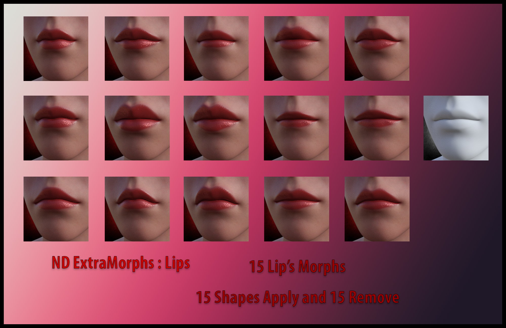 ND Extra Morphs Lips for Genesis 9 by: Nathy Design, 3D Models by Daz 3D