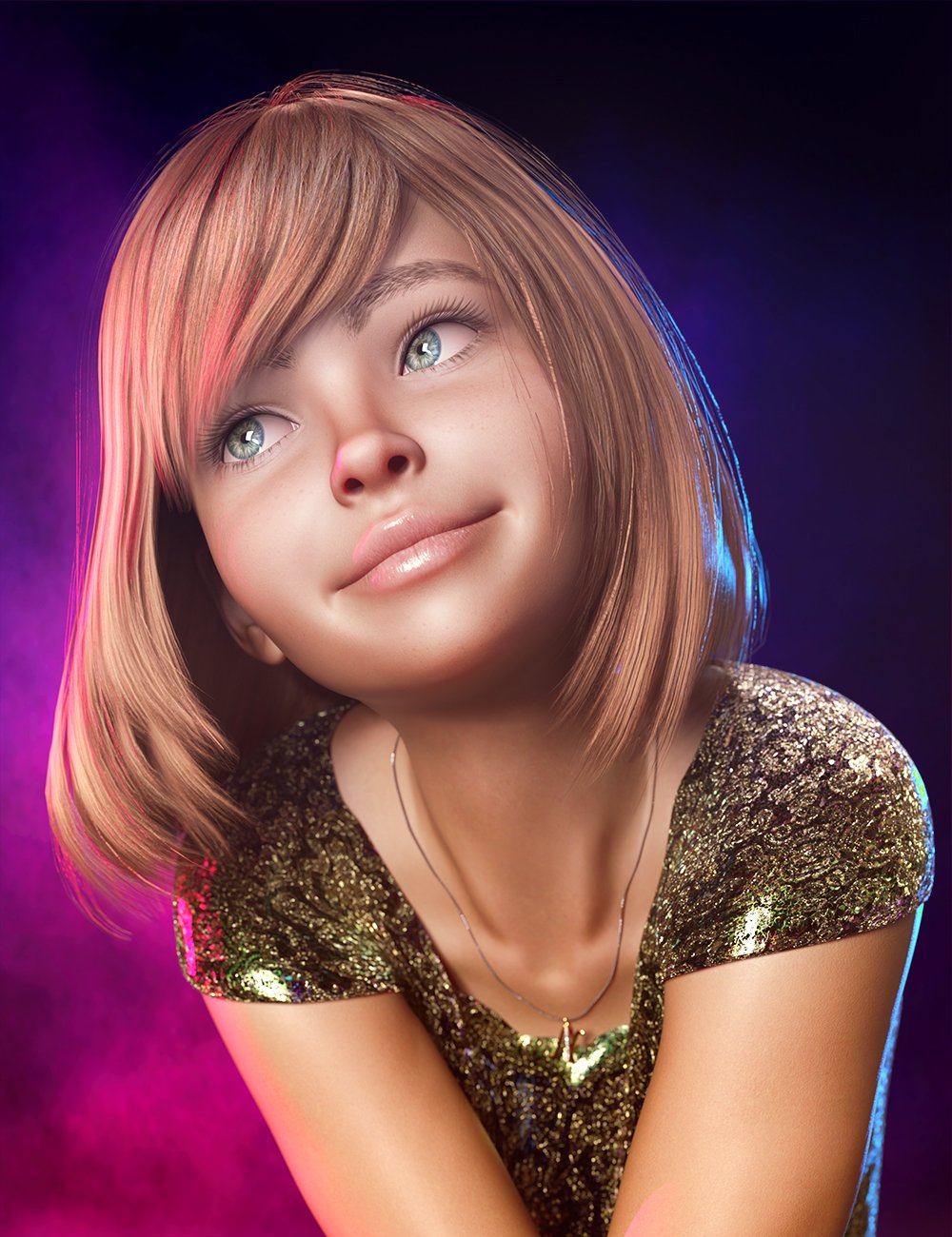 dForce Novara Hair for Genesis 8 Females by: 3D Universe, 3D Models by Daz 3D