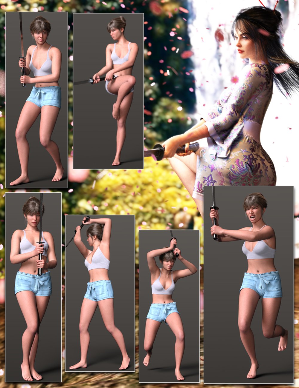 Go Action Poses and Props for Genesis 9 by: Pixelunashadownet, 3D Models by Daz 3D