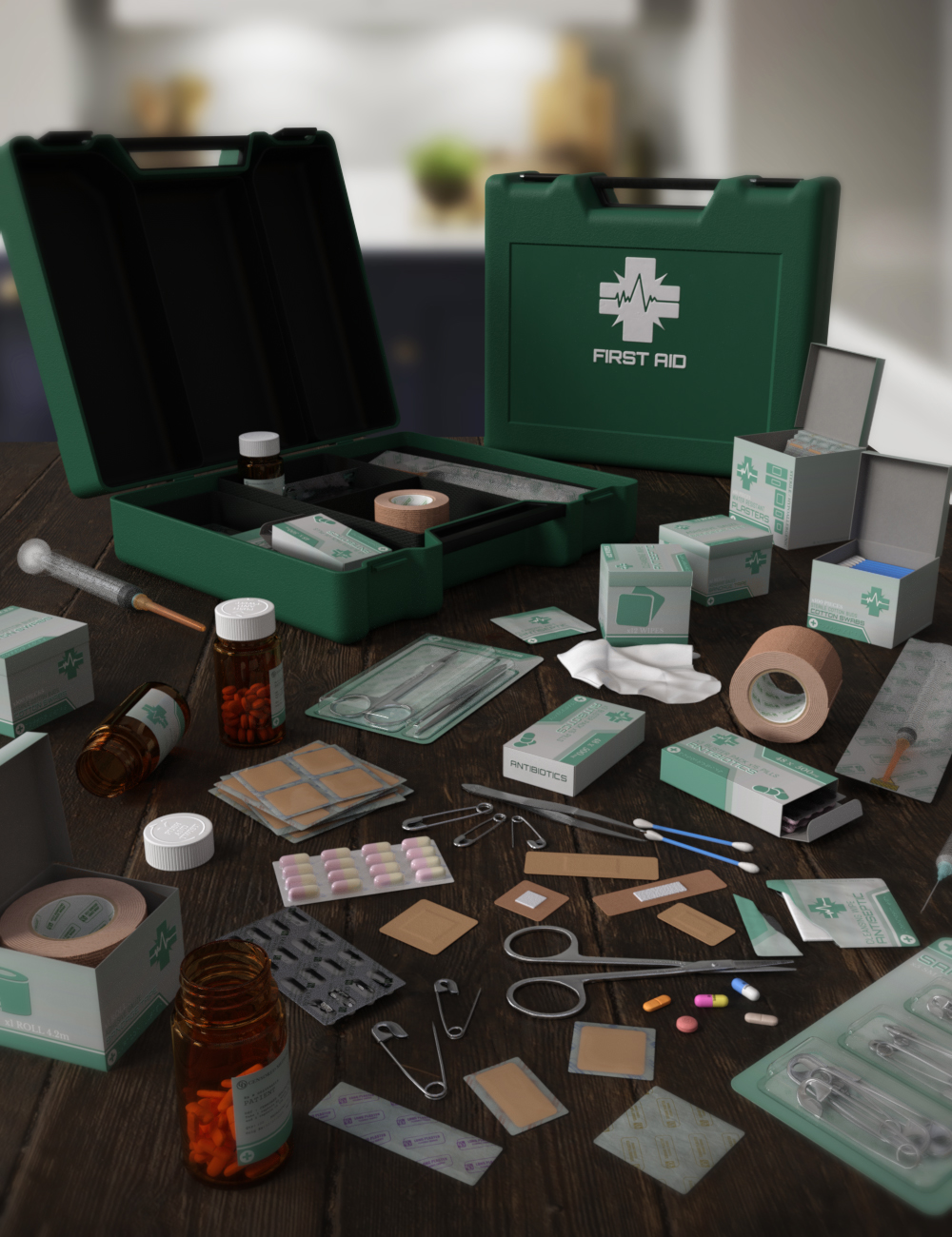 Medical Kit Props by: Censored, 3D Models by Daz 3D