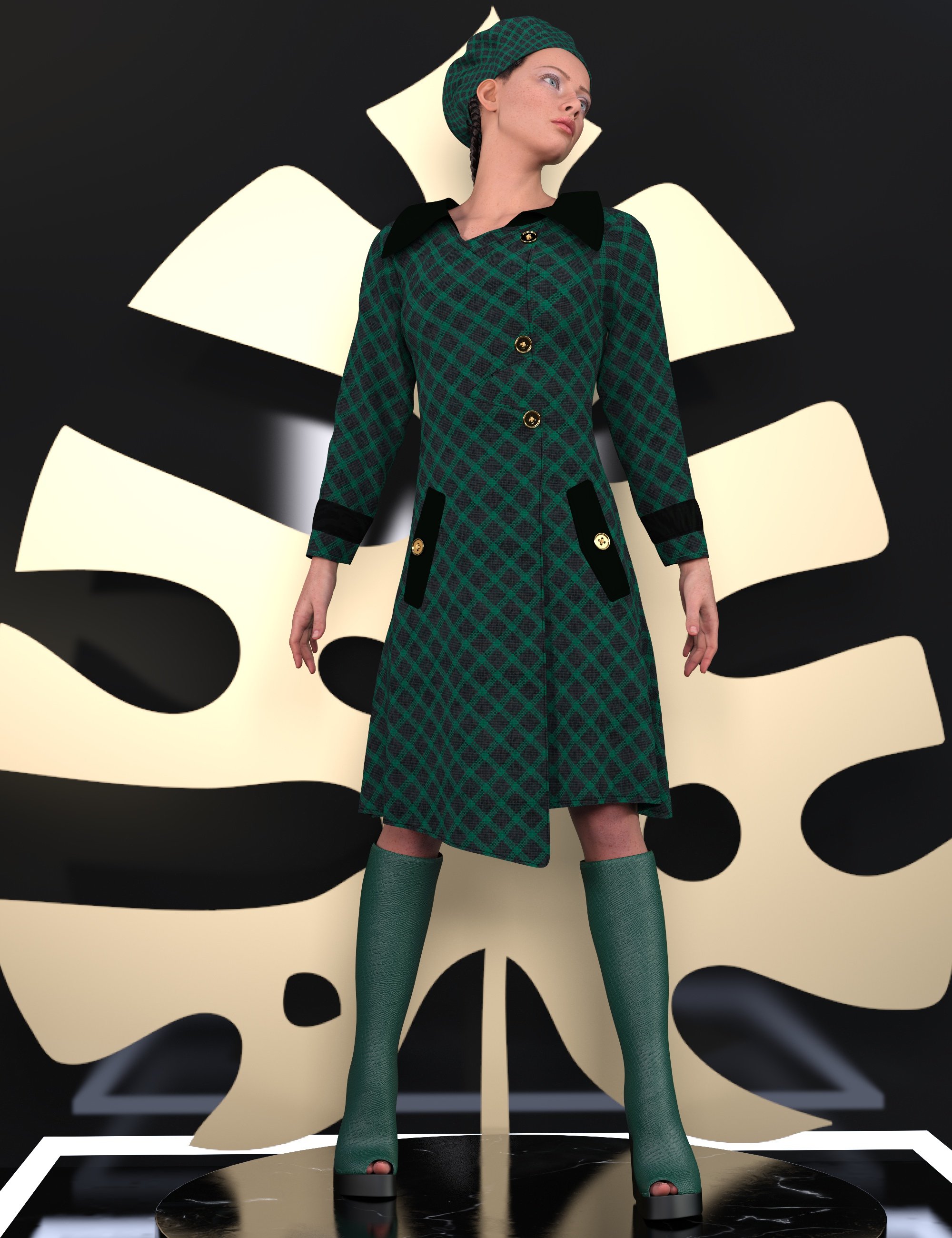 dForce Fleur Outfit for Genesis 9 by: Nelmi, 3D Models by Daz 3D