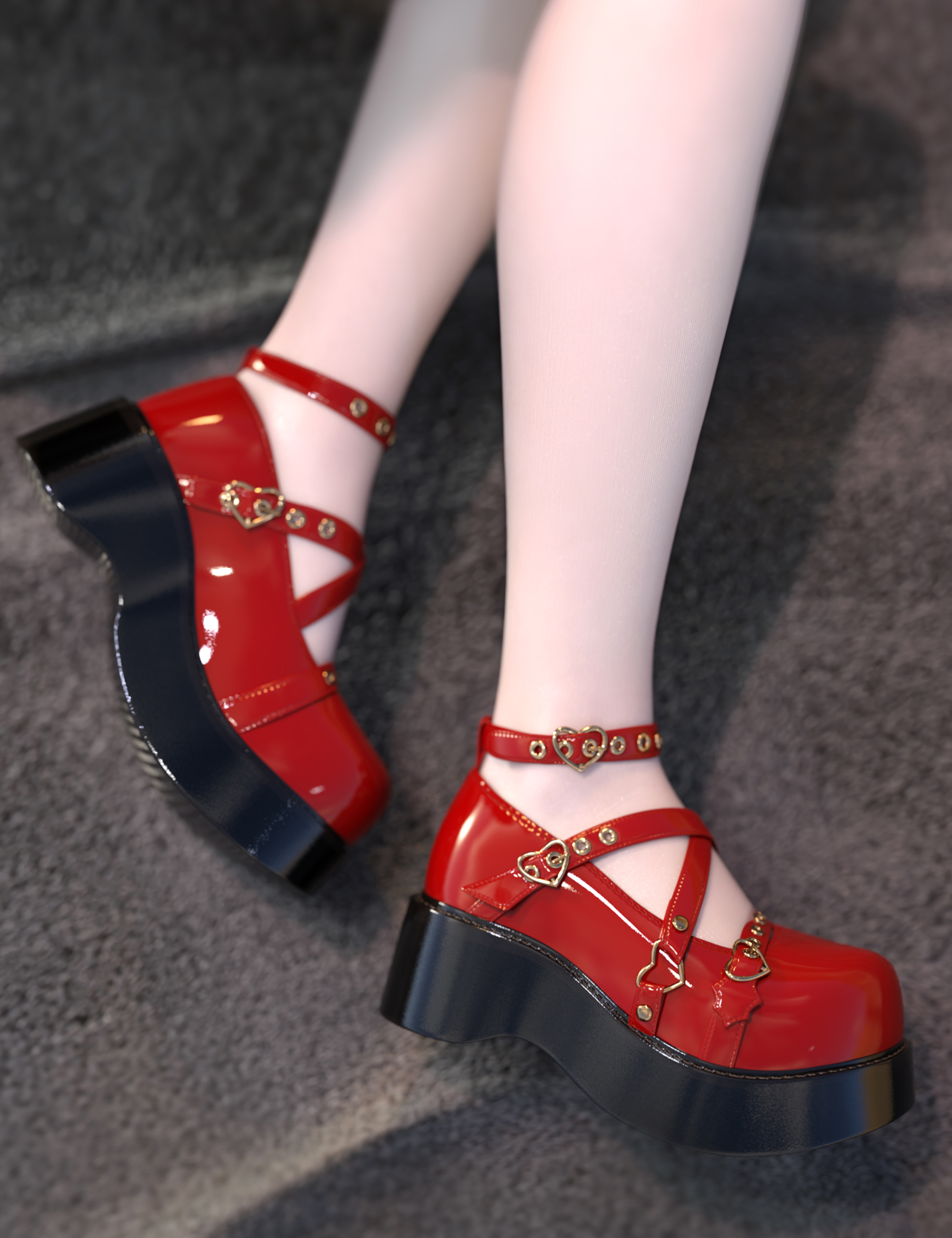 SU Cute Shoes for Genesis 9, 8, and 8.1 by: Sue Yee, 3D Models by Daz 3D