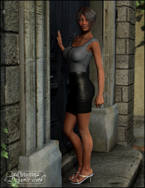 Classy Flounce Skirt and Top by: OptiTex, 3D Models by Daz 3D