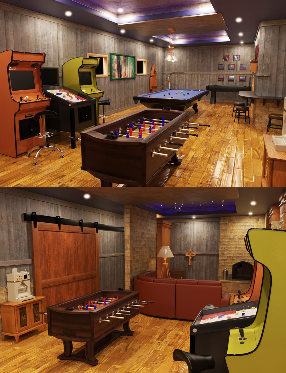Underground Game Room by: Tesla3dCorp, 3D Models by Daz 3D