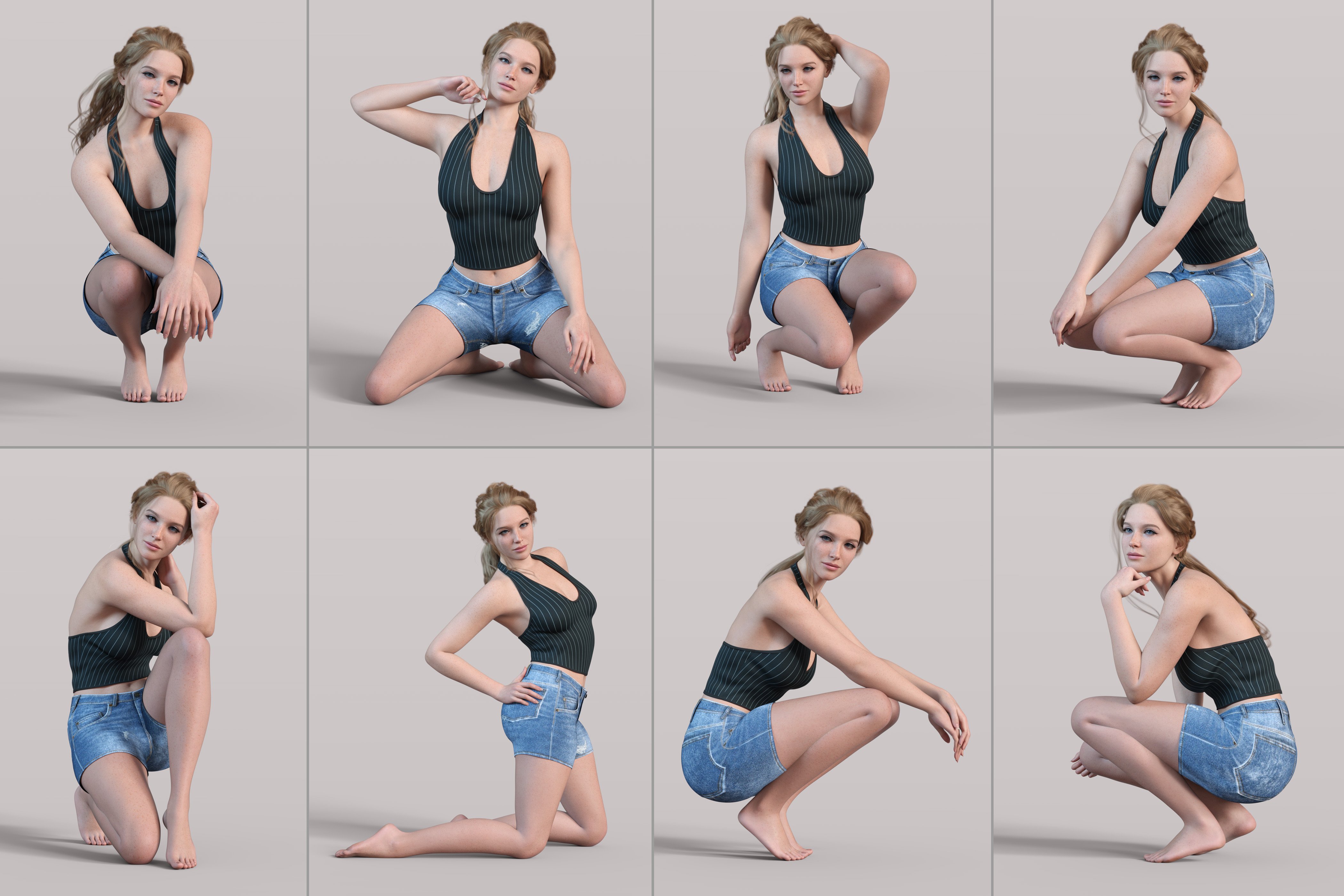 Z Ultimate Kneeling and Crouching for Genesis 8 and 9 by: Zeddicuss, 3D Models by Daz 3D