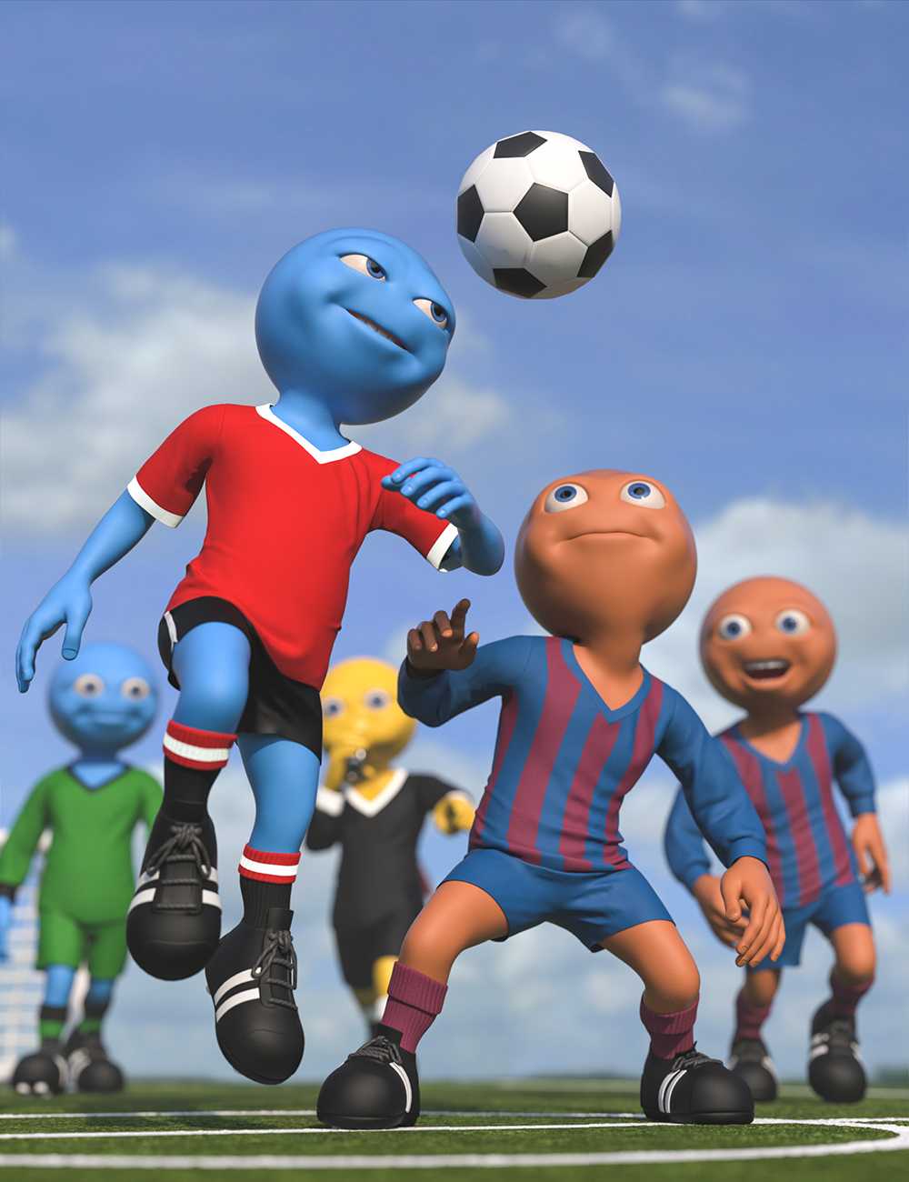 Mister Bobble dForce Soccer Kit by: Predatron, 3D Models by Daz 3D