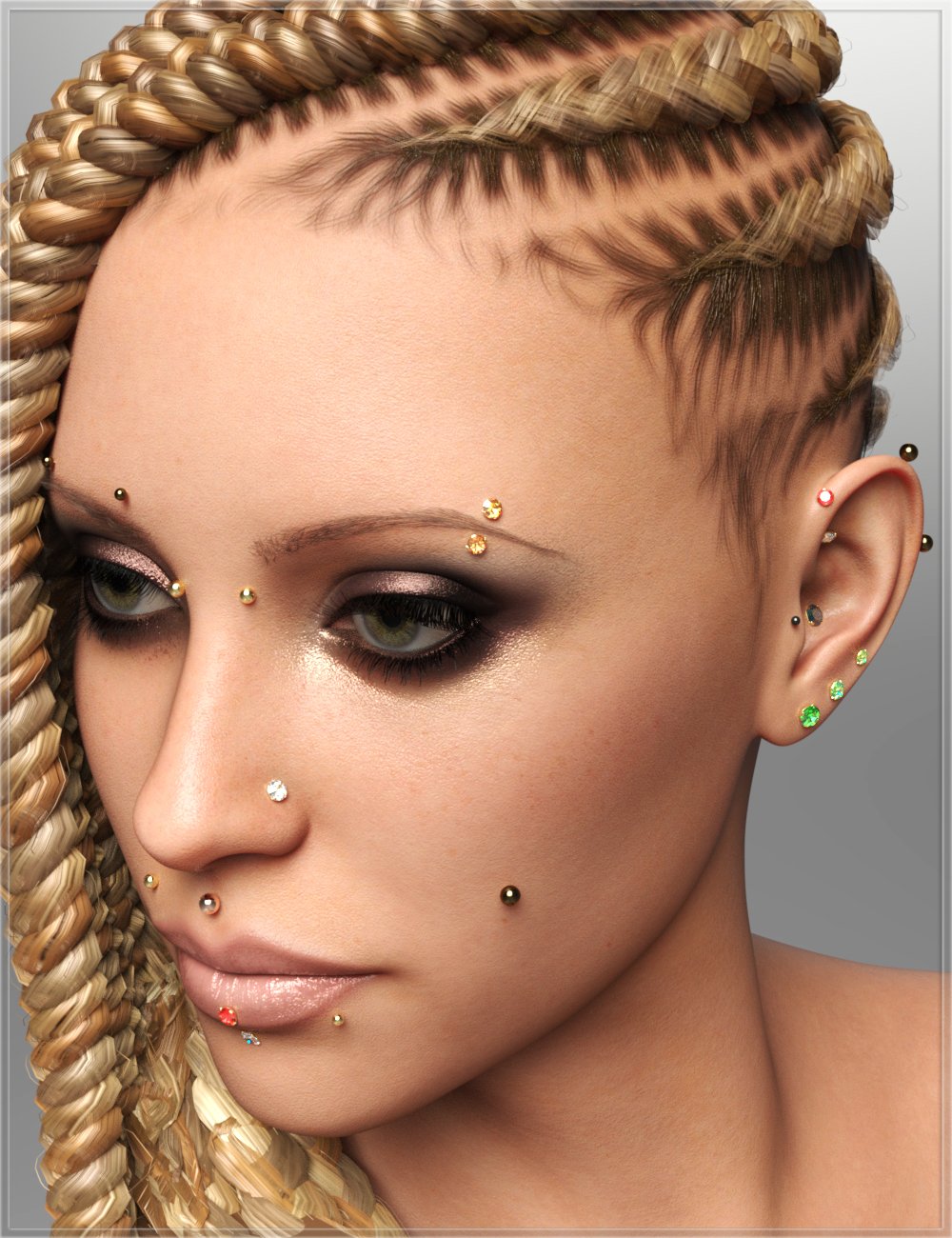 Piercings Pack for Genesis 9 by: Nikisatez, 3D Models by Daz 3D