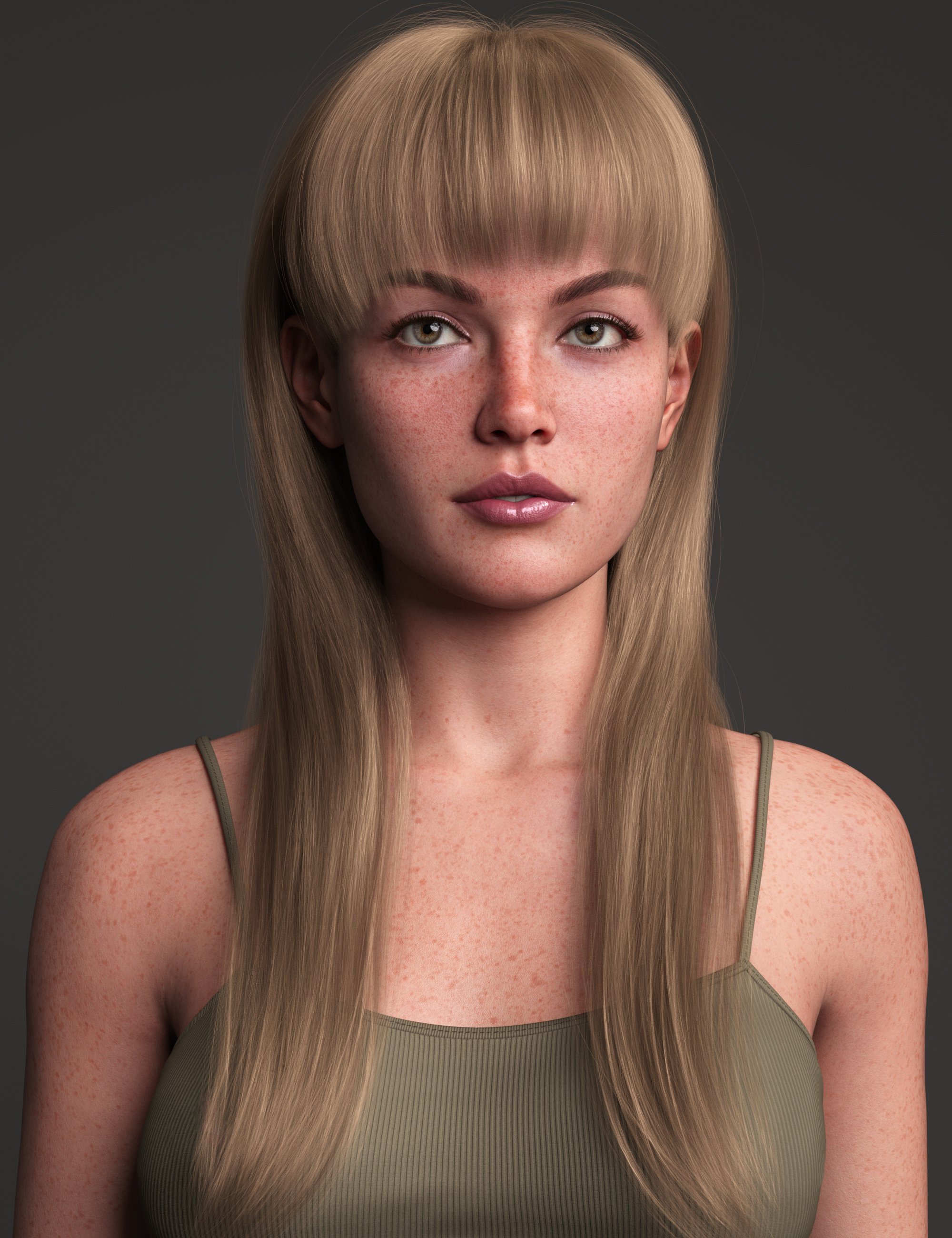 Shy Fringe Style Hair for Genesis 9 | Daz 3D