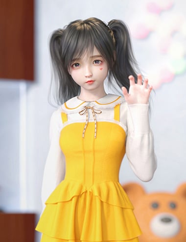 dForce SU Cute Dress for Genesis 8, 8.1, and 9 | Daz 3D