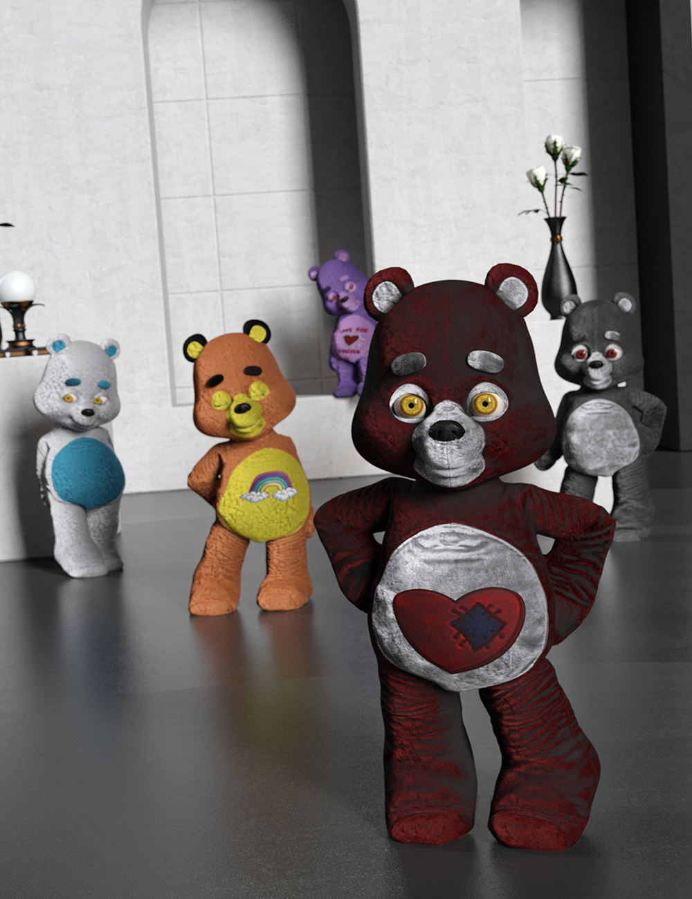 Cuddle Bear for Teddy Bear for Genesis 9 by: , 3D Models by Daz 3D