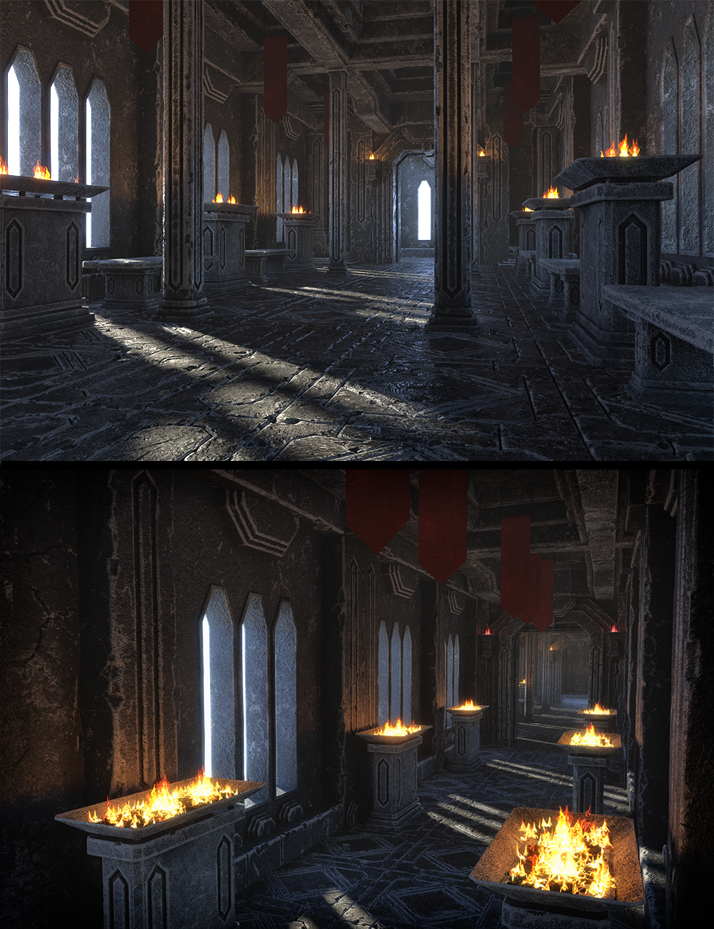 Artifact Chamber Halls by: UnderConstruction, 3D Models by Daz 3D