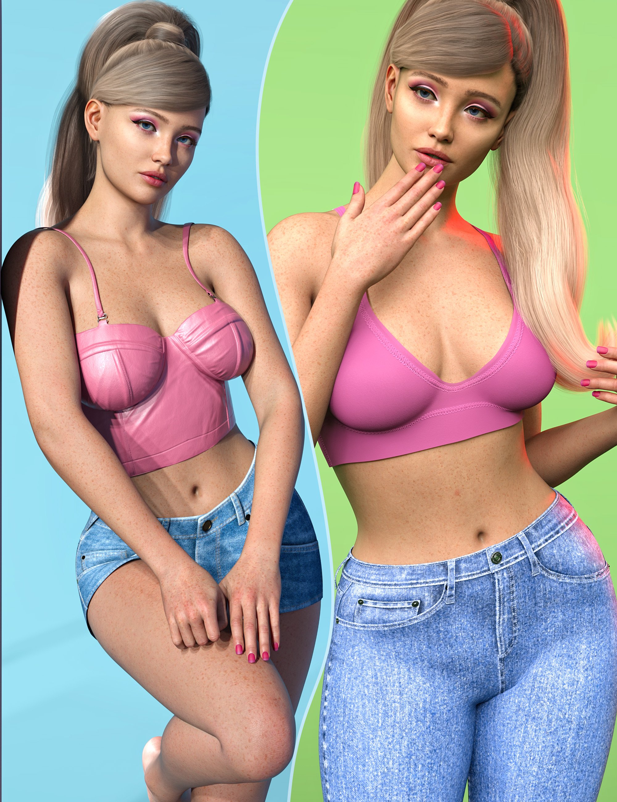 Z Sweet and Shy Poses for Genesis 8 and 9 by: Zeddicuss, 3D Models by Daz 3D