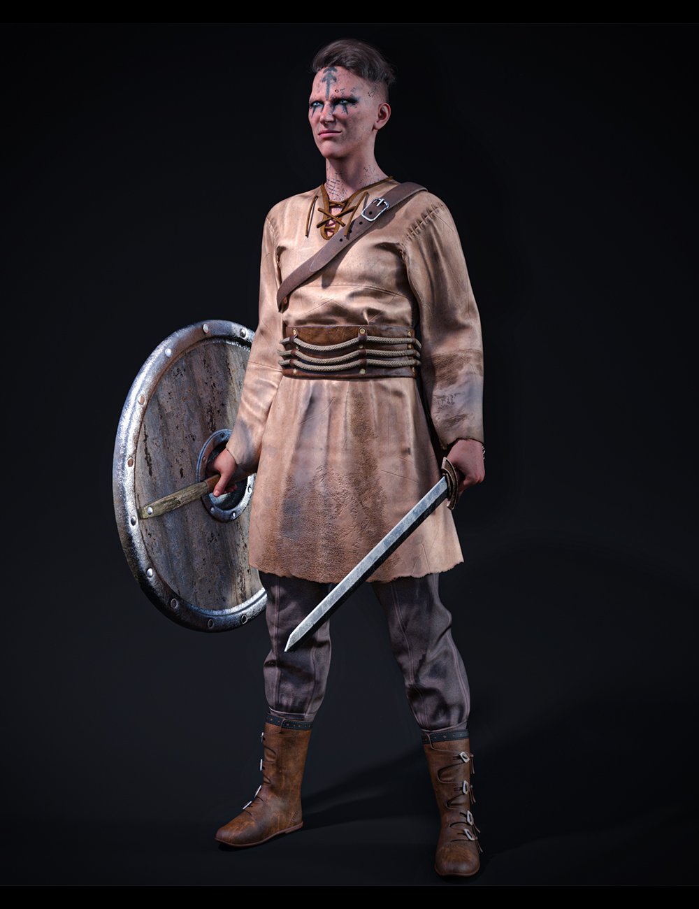 dForce Viking Warrior Outfit for Genesis 9 by: fefecoolyellow, 3D Models by Daz 3D