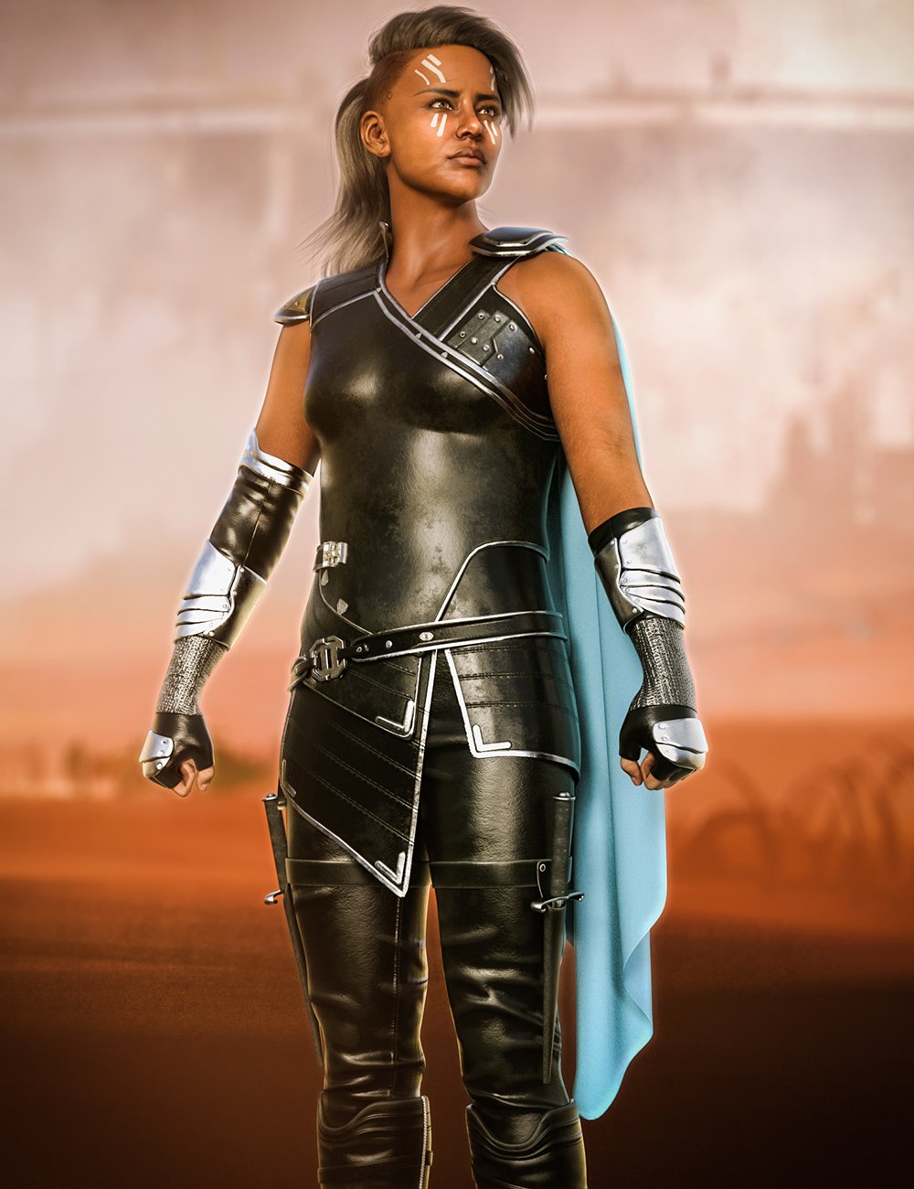 dForce Warrior Outfit for Genesis 9 by: fefecoolyellow, 3D Models by Daz 3D